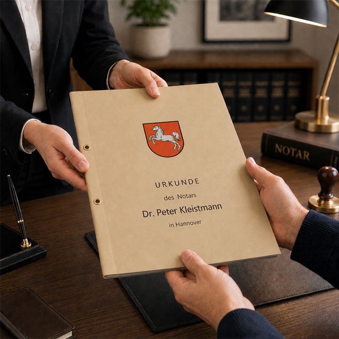 Beispielansicht von personalsierbaren A4 Urkundenmappen für Kordel & Siegel