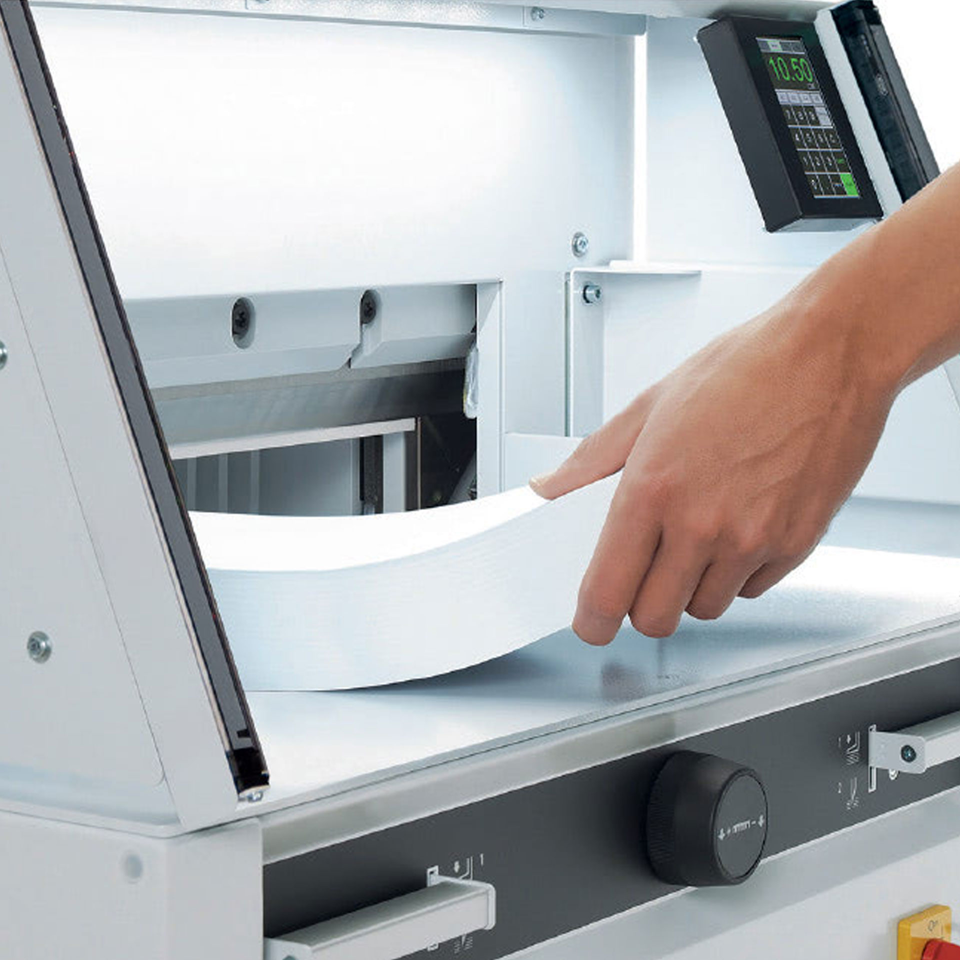 ideal stapelschneider darstellung-papierstapelverarbeitung ideal stapelschneider, darstellung der papierstapelverarbeitung