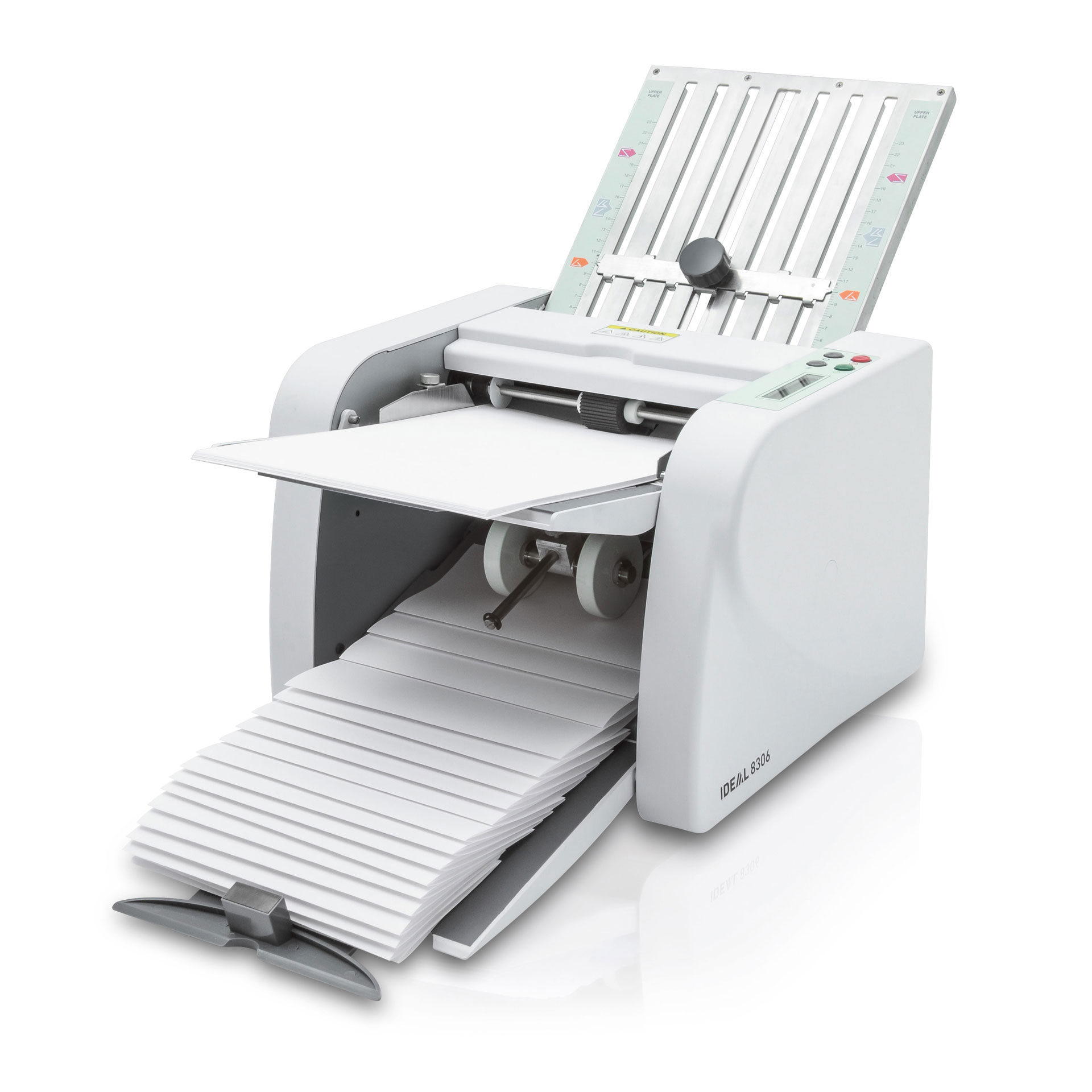 ideal 8306 automatische falzmaschine-bandauslage und zuführtisch ideal 8306 automatische falzmaschine mit geoeffneter bandauslage und zuführtisch