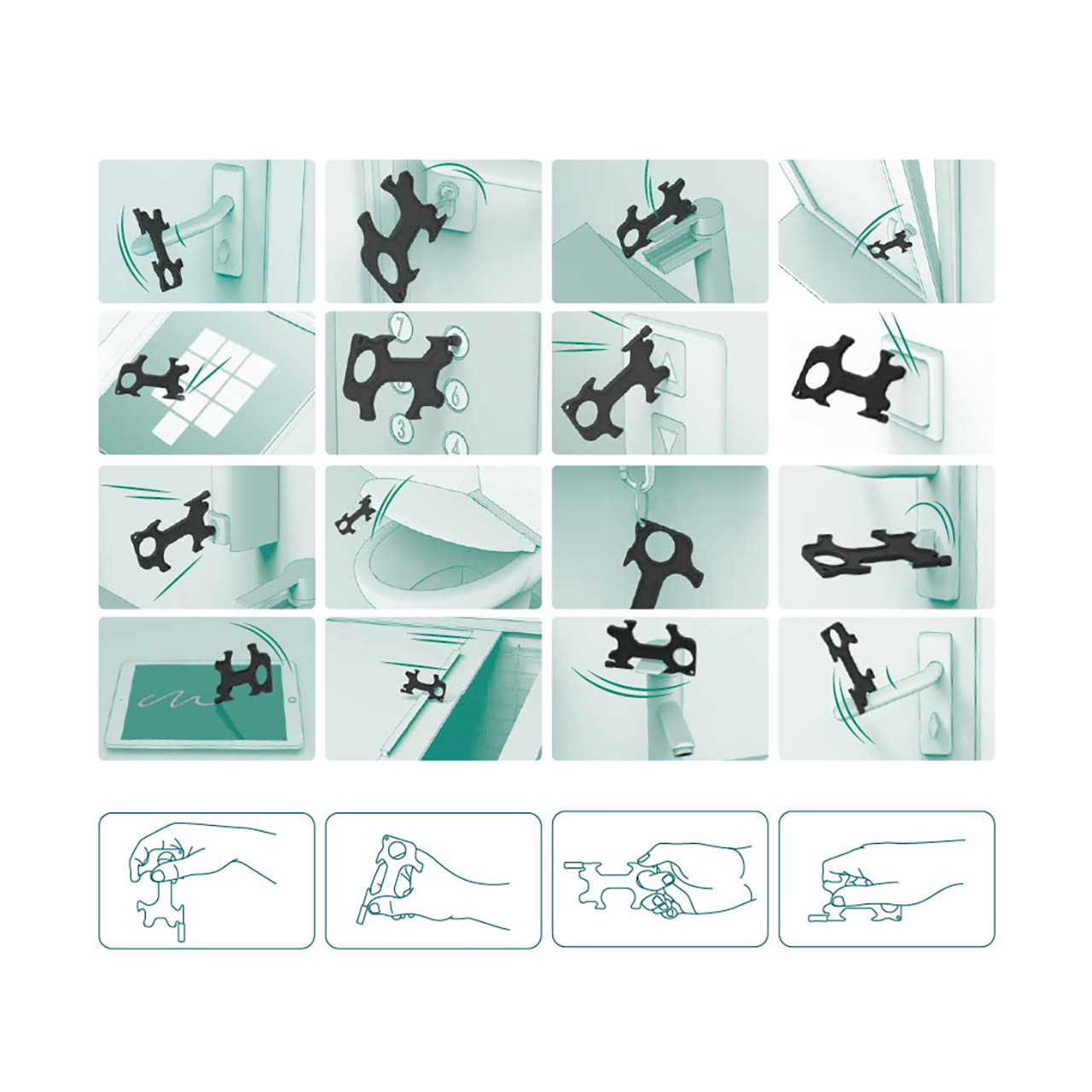 RENZ Buddy Multi-Hygiene-Haken Anwendungen RENZ Buddy Multi-Hygiene-Haken Anwendungen