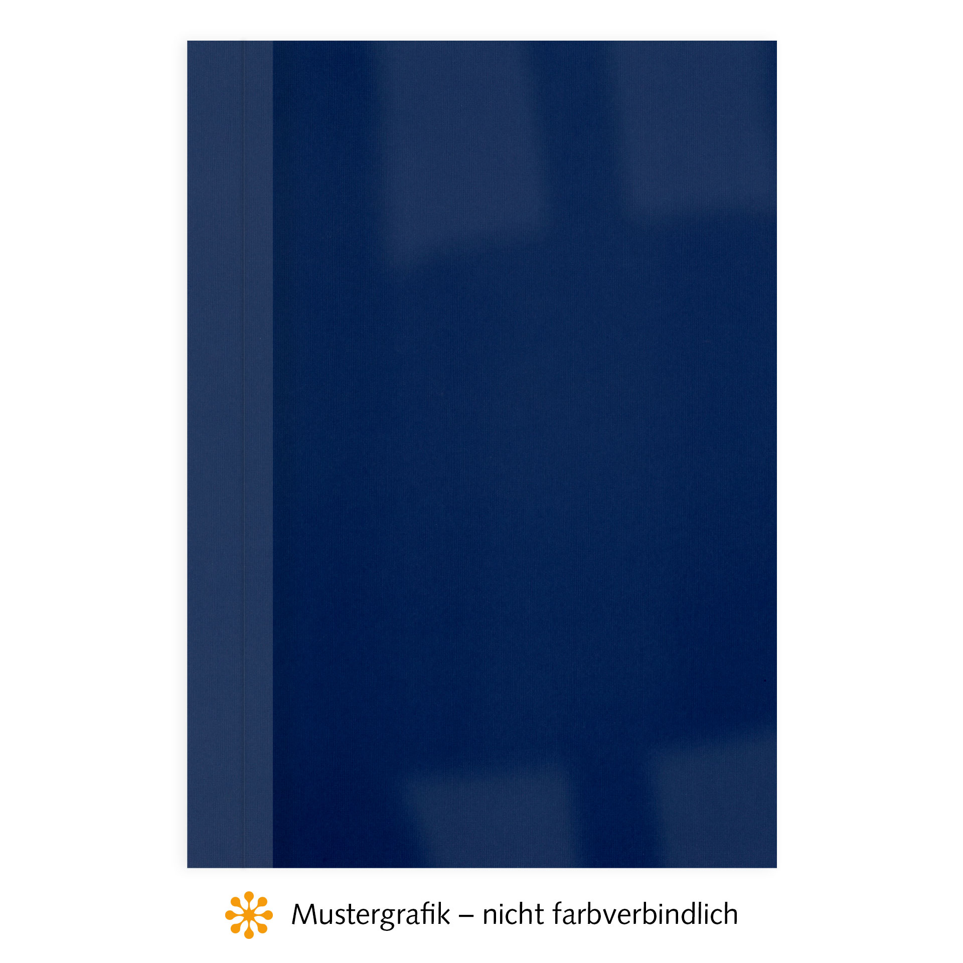 Ösenmappen DUO Cover, Vorderseite Folie KLAR transparent, Rückseite Karton Leinen, Dunkelblau / Royalblau, 6 mm, 51 bis 60 Blatt