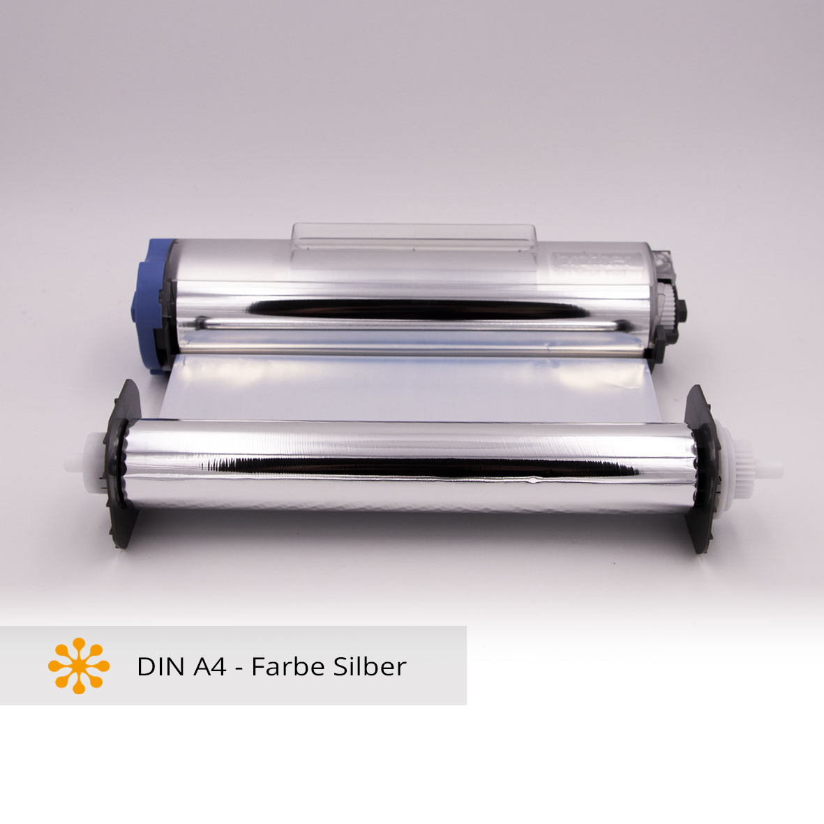 Folienrolle A4 Silber für brother HAK-100 Heißfoliendrucker Folienrolle HFA-220SL A4 in der Farbe Silber für brother HAK-100 Heißfoliendrucker