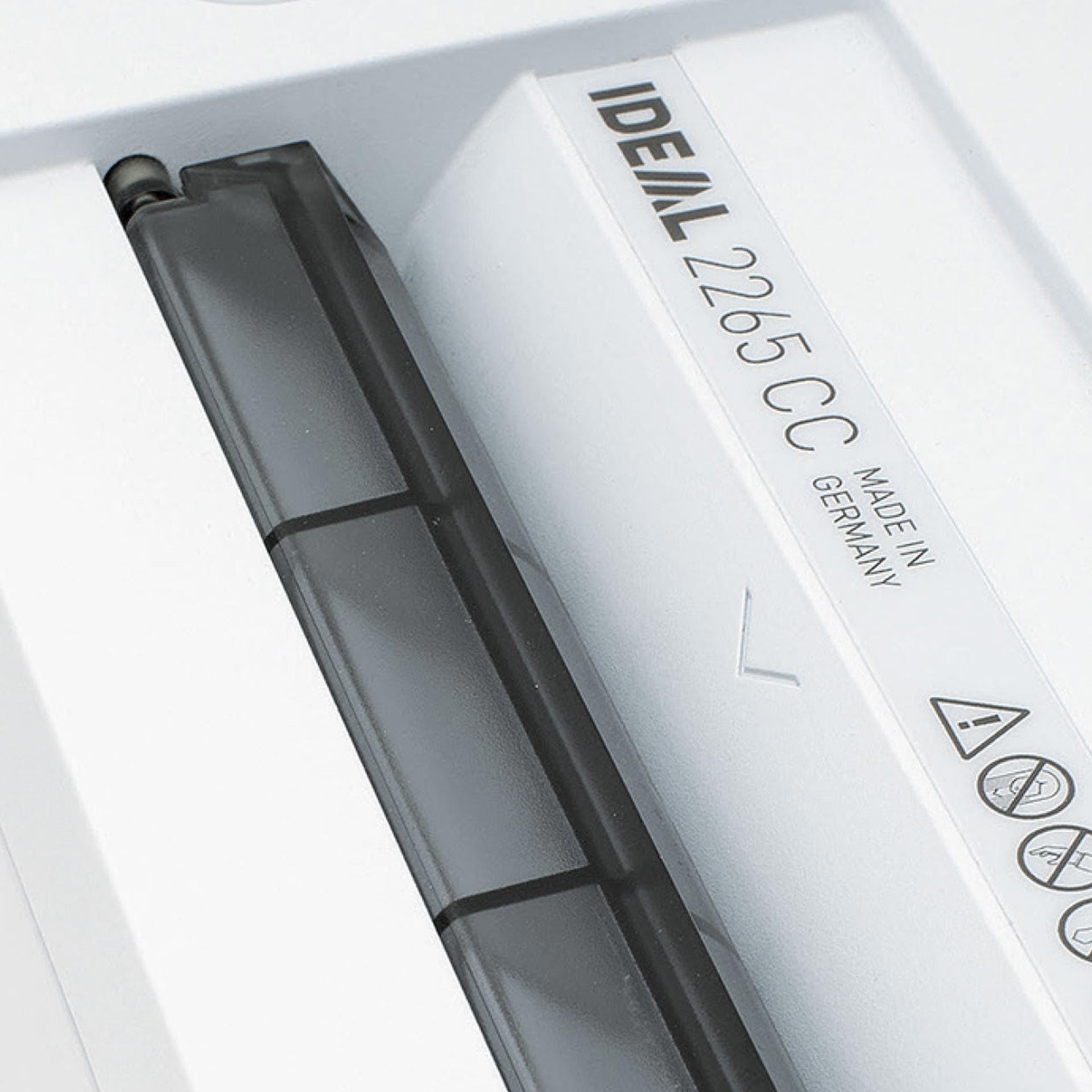 ideal 2265 aktenvernichter-sicherheitsklappe ideal 2265 aktenvernichter, draufsicht auf die sicherheitsklappe