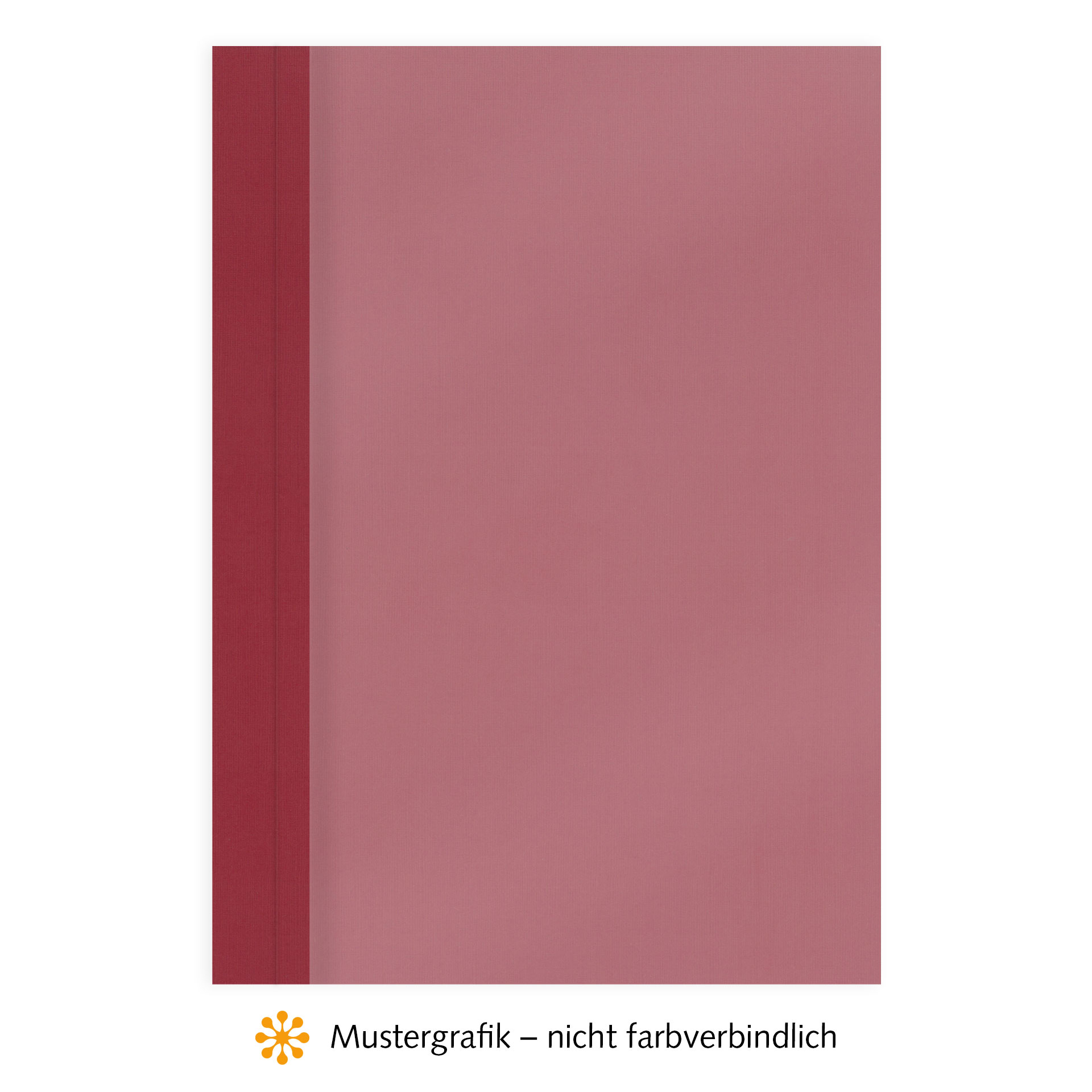 Ösenmappen DUO Cover, Vorderseite Folie MATT transparent, Rückseite Karton Leinen, Rot, 2 mm, 11 bis 20 Blatt