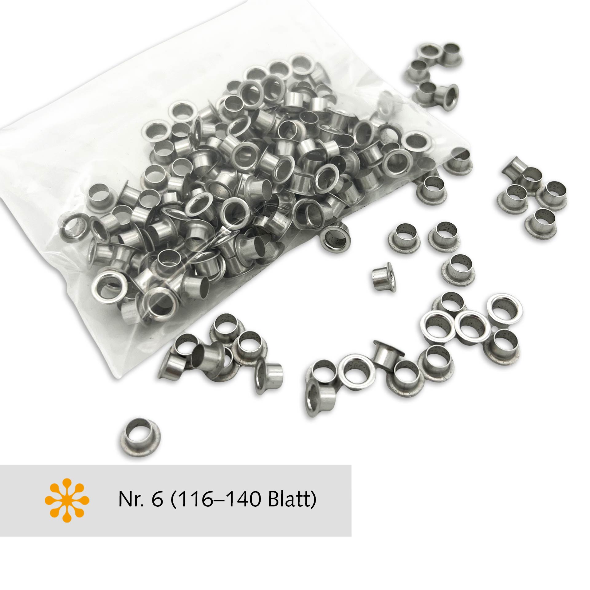 Ösen für TWISTER Ösgeräte, 116-140 Blatt, 17,0 mm Schafthöhe, 50 Stk Ösen für TWISTER Ösgeräte, 116-140 Blatt, 17,0 mm Schafthöhe, 50 Stk