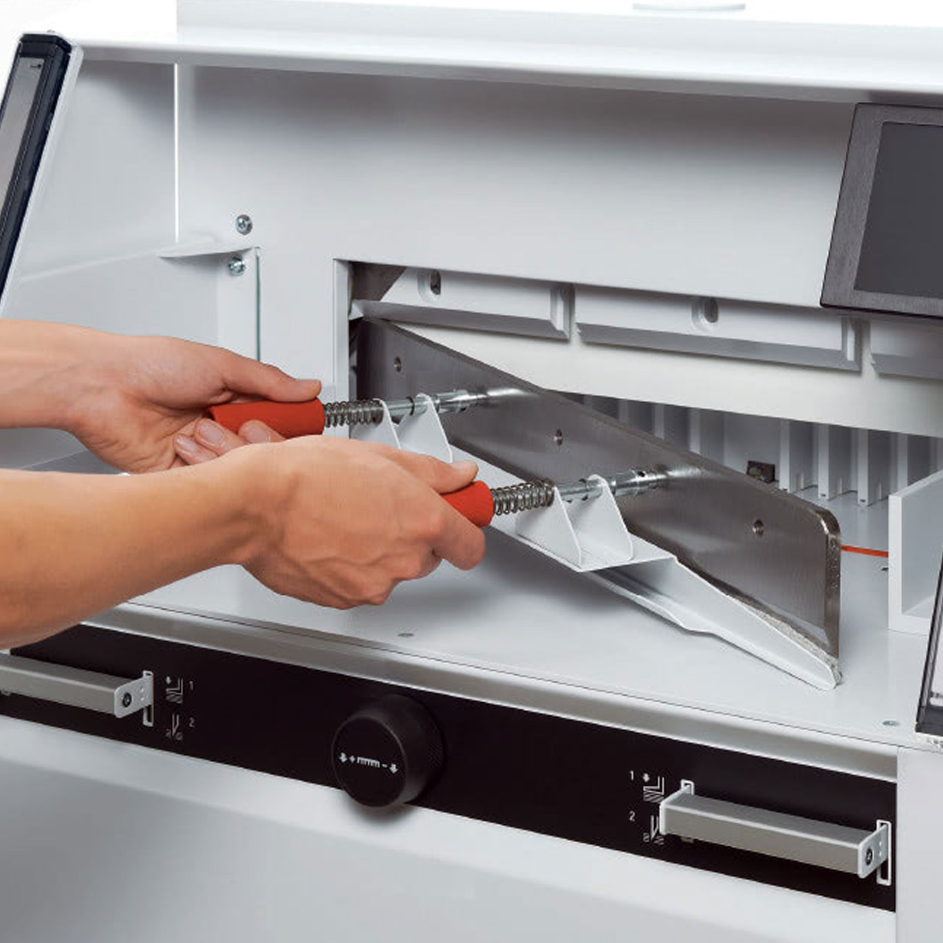 ideal 6660 stapelschneider-darstellung messerwechsel ideal 6660 stapelschneider, darstellung vom messerwechsel