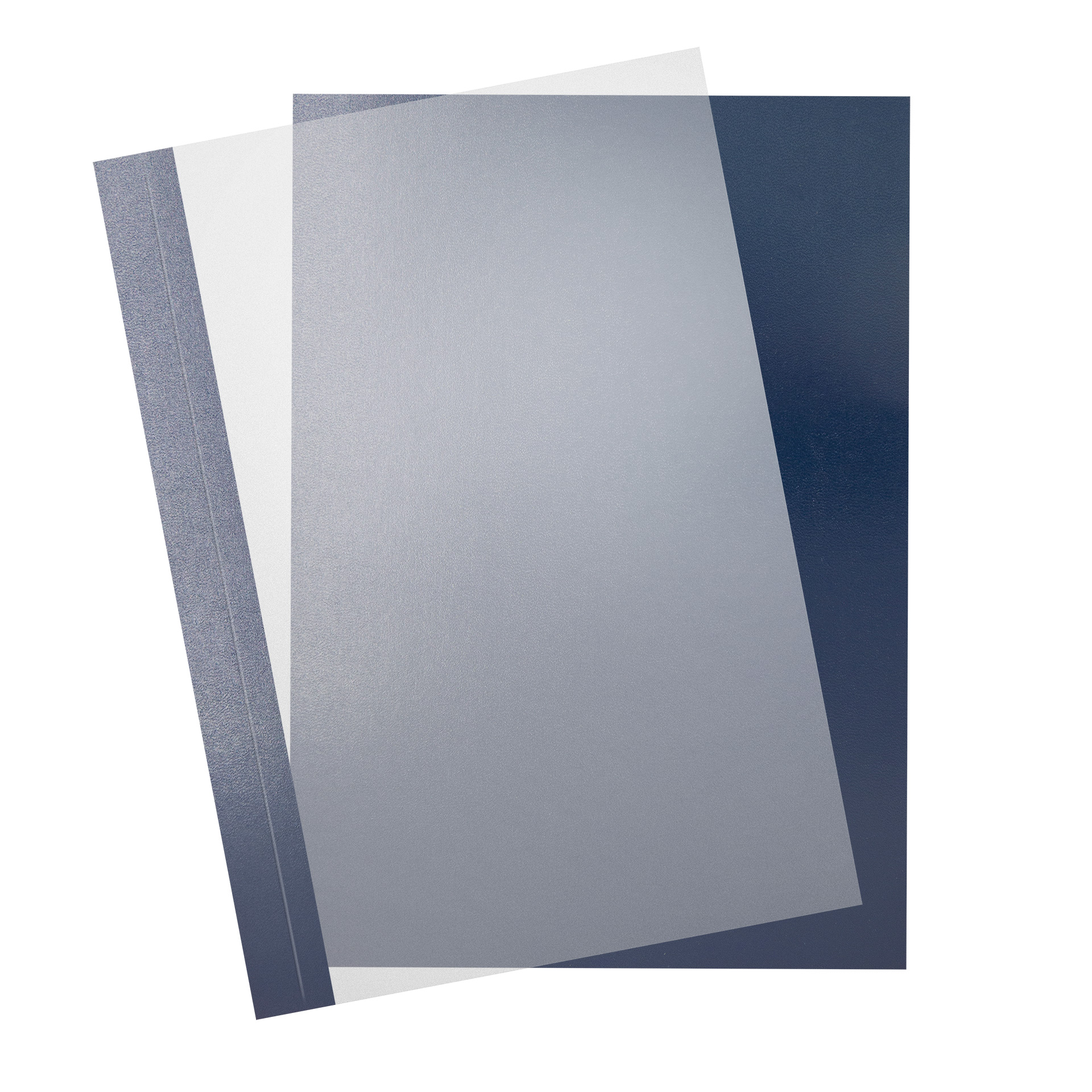 Bindefolien MATT transparent mit Randstreifen | SureBind / Velobind Cover | Business / Noblesse Regenzy - Dunkelblau mit Rückendeckel Bindefolien MATT transparent mit Randstreifen | SureBind / Velobind Cover | Business / Noblesse Regenzy - Dunkelblau mit Rückendeckel