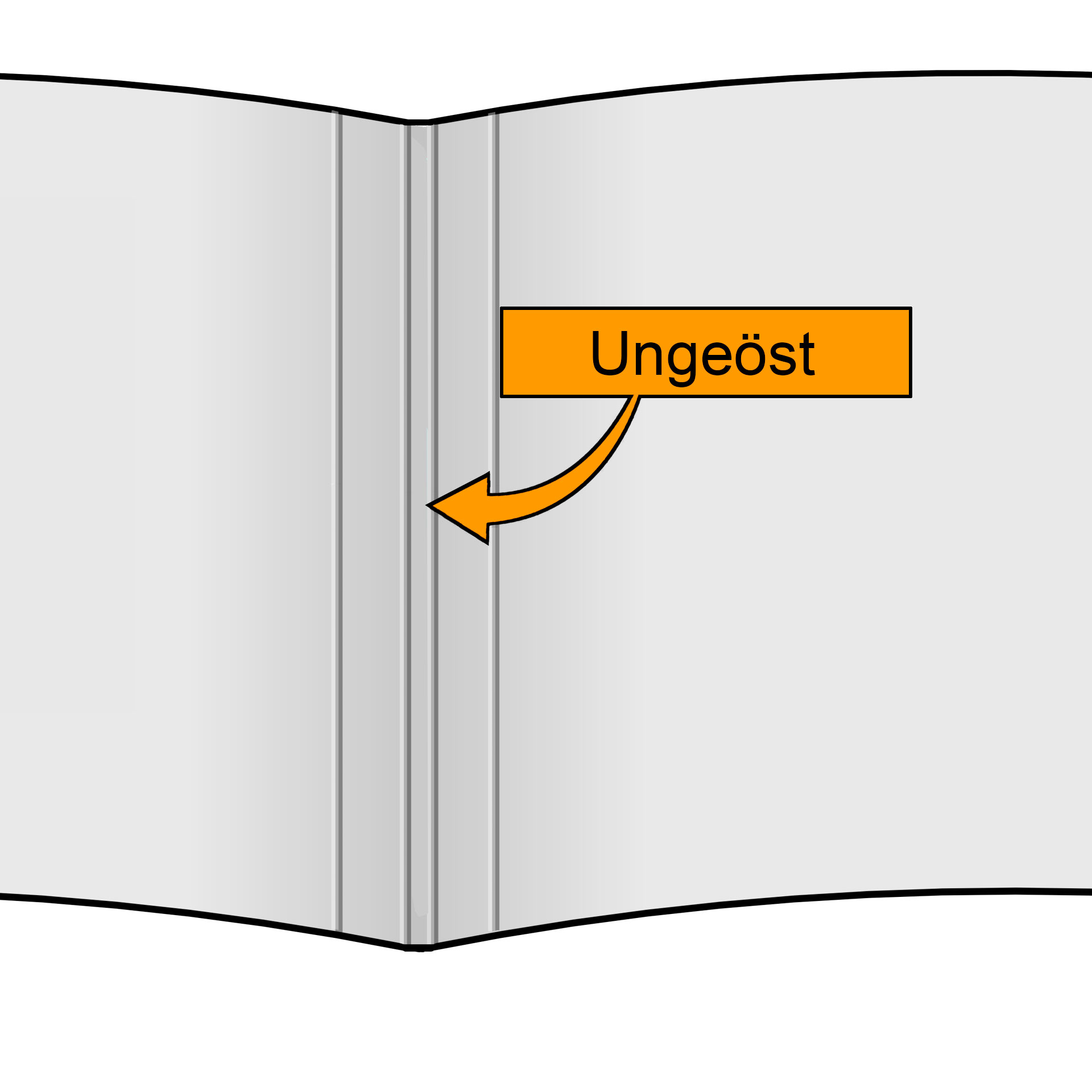 Ansicht innen von Ösmappe / Ösenmappe DUO Cover aus Vollkarton im A4 Querformat. Grafik/Detailansicht: Ansicht innen von Ösmappe / Ösenmappe DUO Cover aus Vollkarton im A4 Querformat.