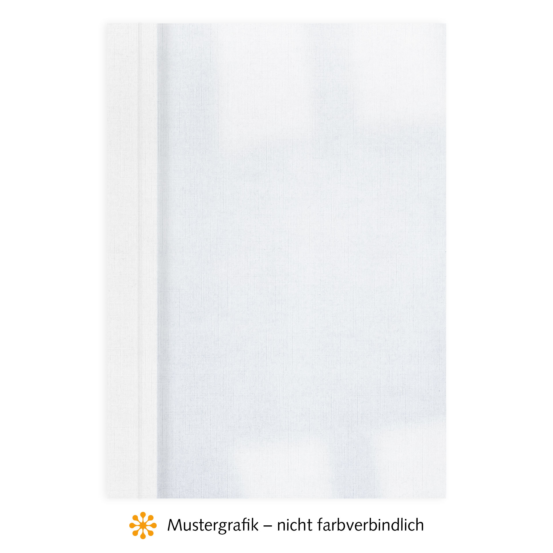 Ösenmappen DUO Cover, Vorderseite Folie KLAR transparent, Rückseite Karton Leinen, Weiß, 3 mm, 21 bis 30 Blatt