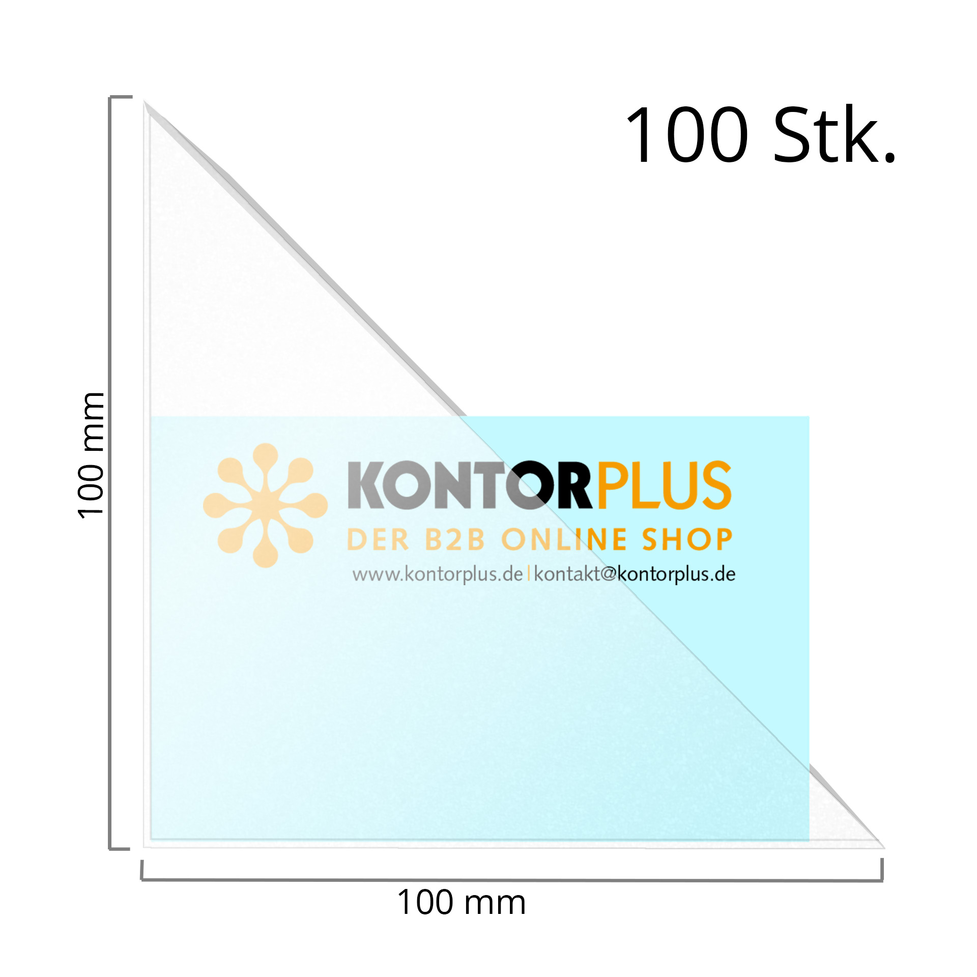 Dreiecktaschen 100 x 100 mm | selbstklebend, 100 Stk., transparent klar Dreiecktaschen 100 x 100 mm | selbstklebend, 100 Stk., transparent klar