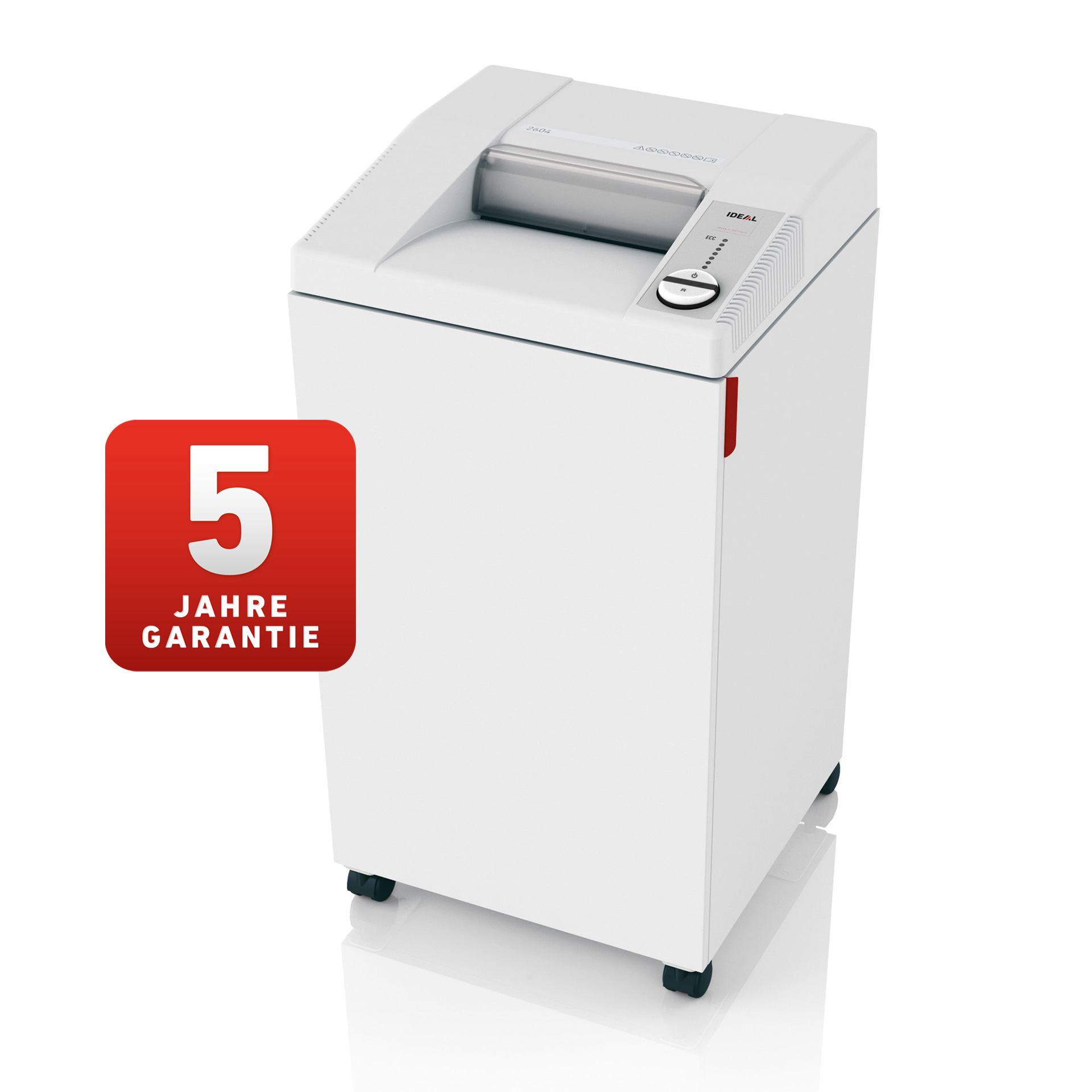 ideal 2604 cc aktenvernichter auf rollen-rechte vorder-und seitenansicht ideal 2604 cc aktenvernichter auf rollen, rechte vorder-und seitenansicht