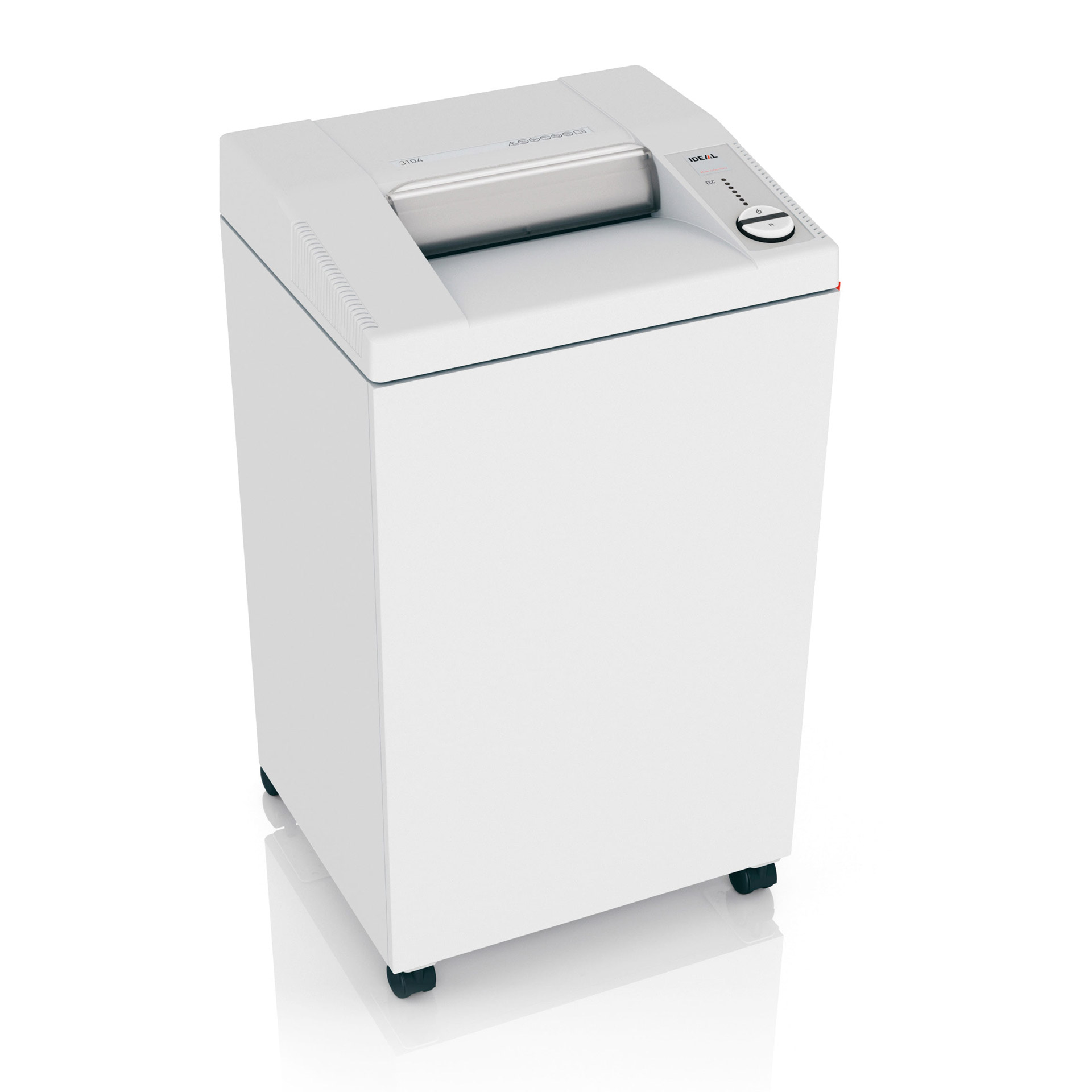 ideal 3104 cc aktenvernichter auf rollen, linke vorder-und seitenansicht ideal 3104 cc aktenvernichter auf rollen, linke vorder-und seitenansicht