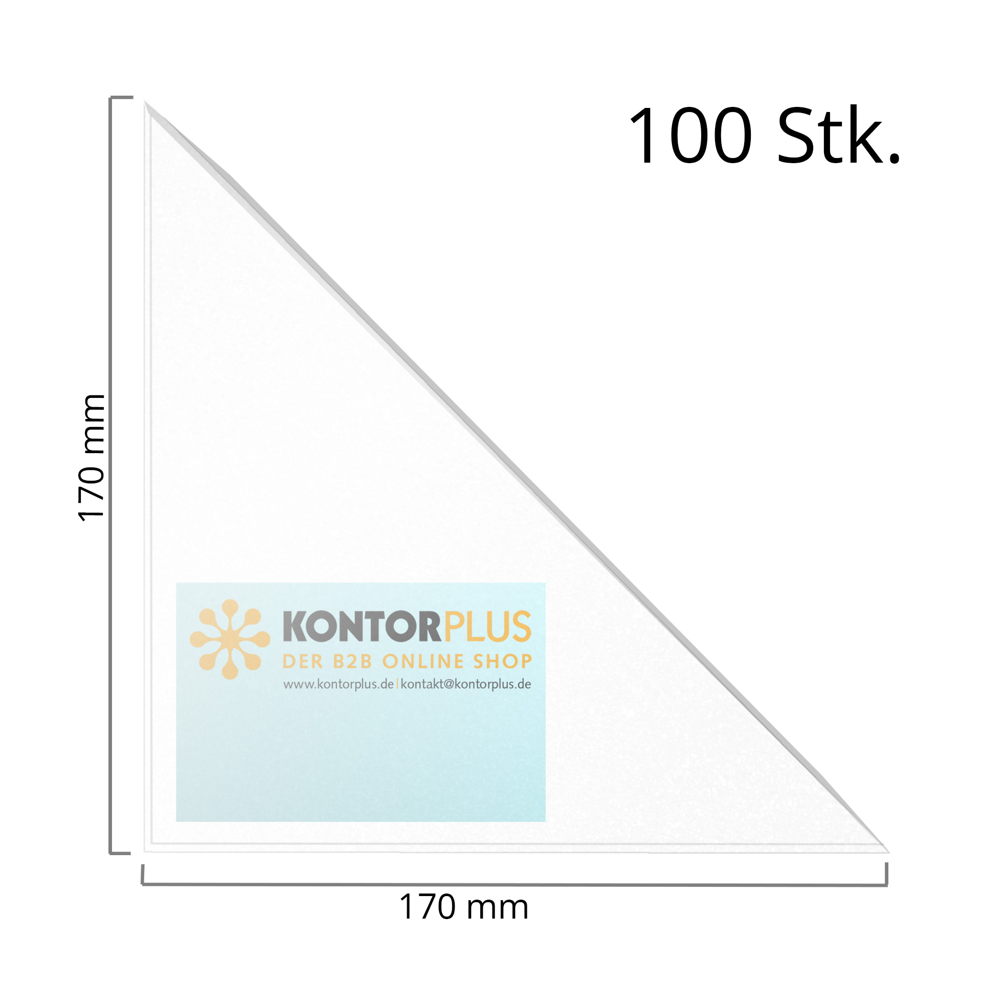 Dreiecktaschen 170 x 170 mm | selbstklebend, 100 Stk, transparent, klar Dreiecktaschen 170 x 170 mm | selbstklebend, 100 Stk, transparent, klar