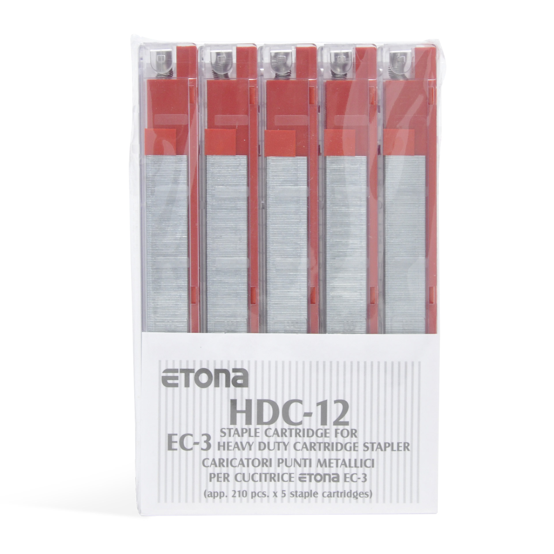REGUR Heftklammern HDC-12 Rot, 12mm, für Kassetten-Blockhefter Etona EC-3