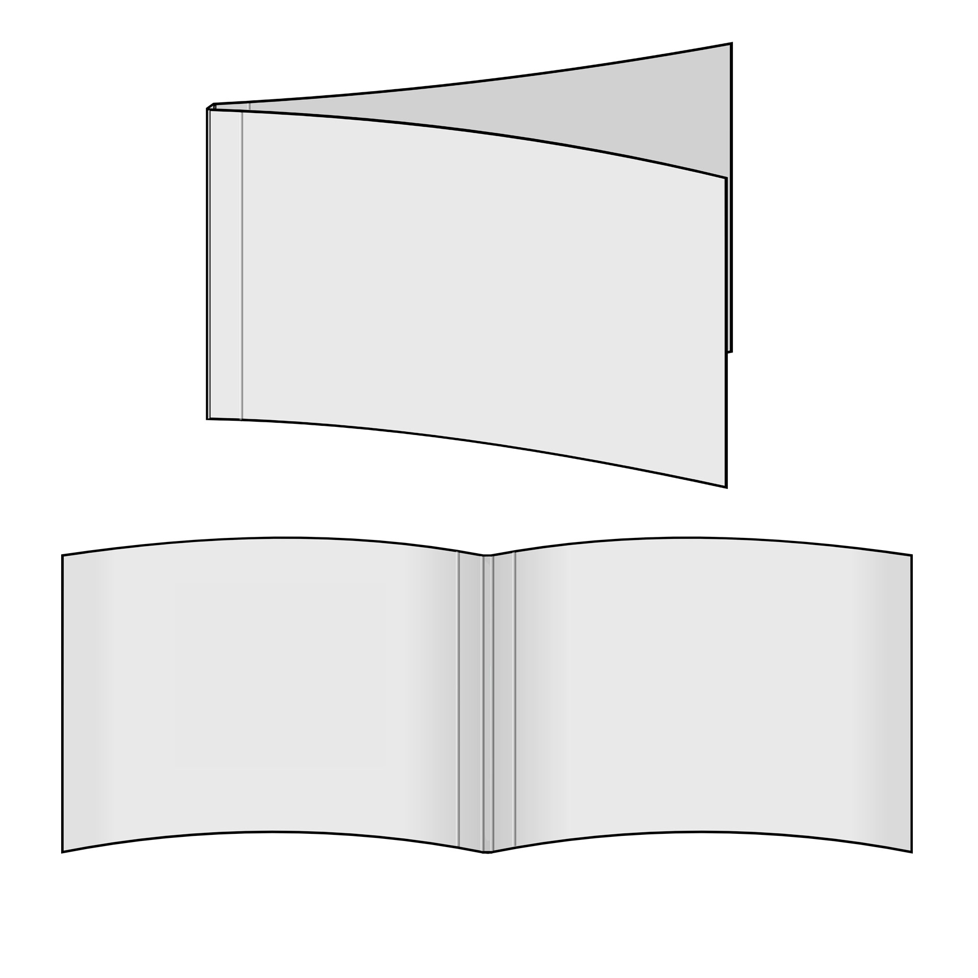 Grafik: Ösenmappen A4 quer - Beispiel Ösmappe DUO Cover (ungeöst) aus Vollkarton mit im Querformat.