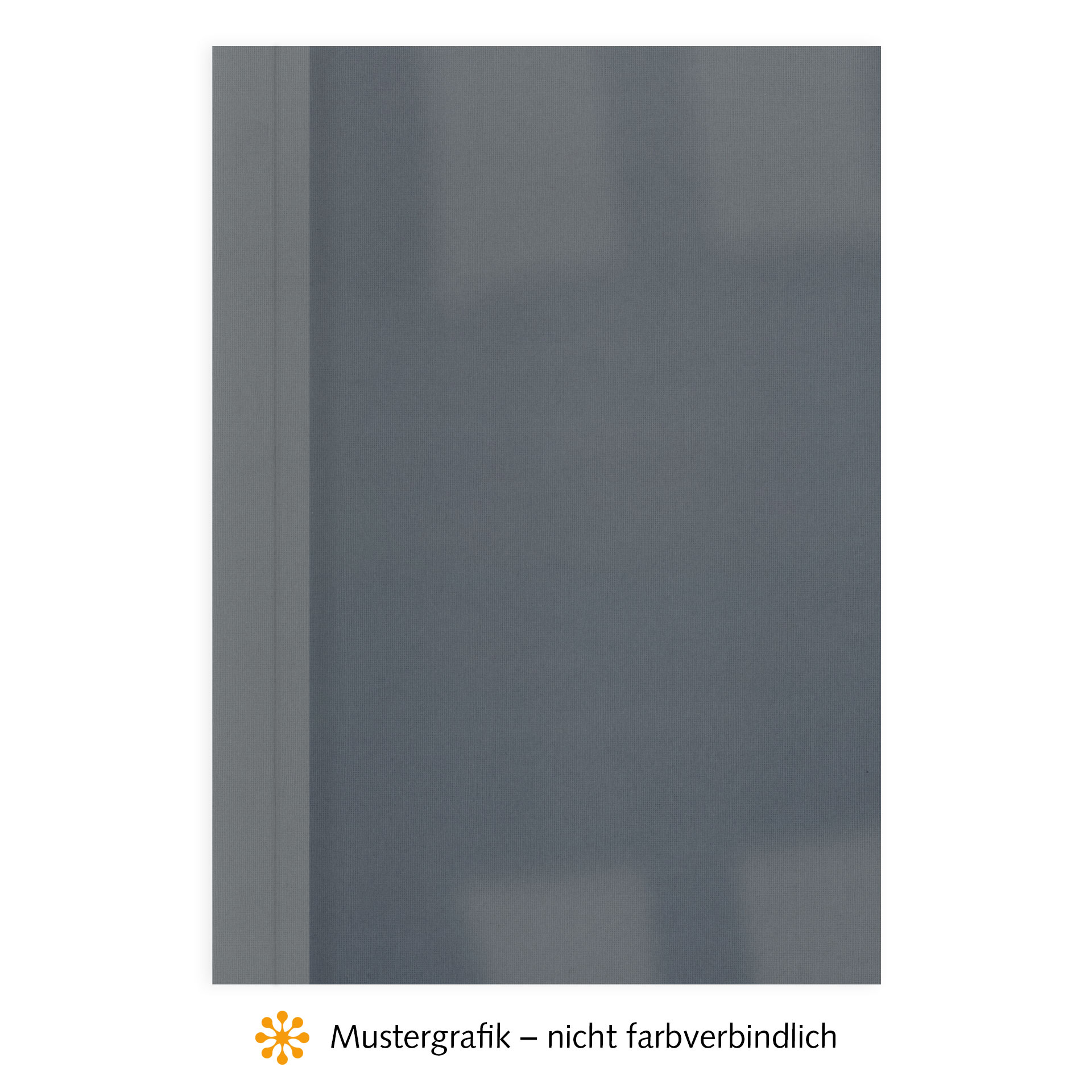 Ösenmappen DUO Cover, Vorderseite Folie KLAR transparent, Rückseite Karton Leinen, Dunkelgrau / Anthrazit, 5 mm, 41 bis 50 Blatt