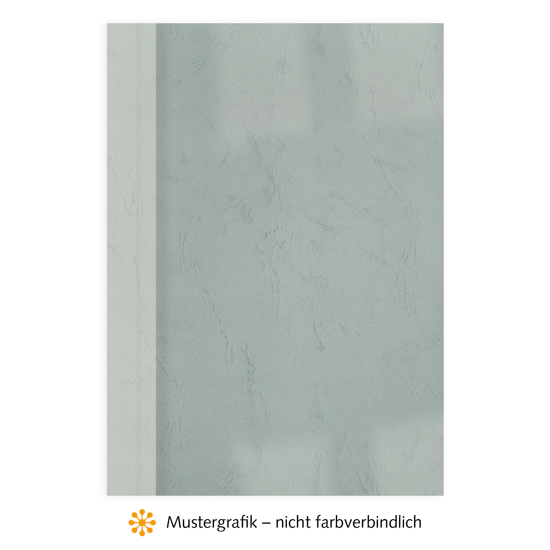 Ösenmappen DUO Cover, Vorderseite Folie KLAR transparent, Rückseite Karton Leder, Silbergrau / Hellgrau, 7 mm, 61 bis 70 Blatt
