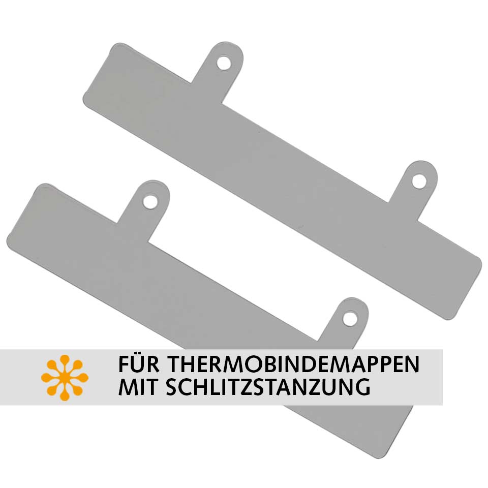 Abheftlaschen 150 mm, für Thermobindung (Abheftvorrichtung, transparent)