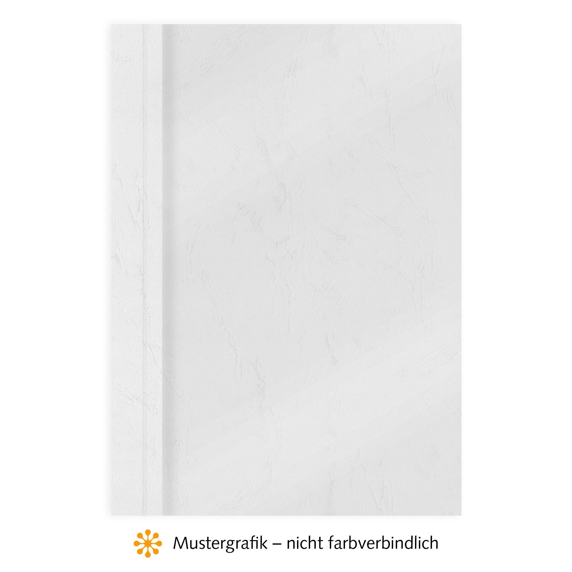 Ösenmappen DUO Cover, Vorderseite Folie MATT transparent, Rückseite Karton Leder, Weiß, 15 mm, 141 bis 150 Blatt