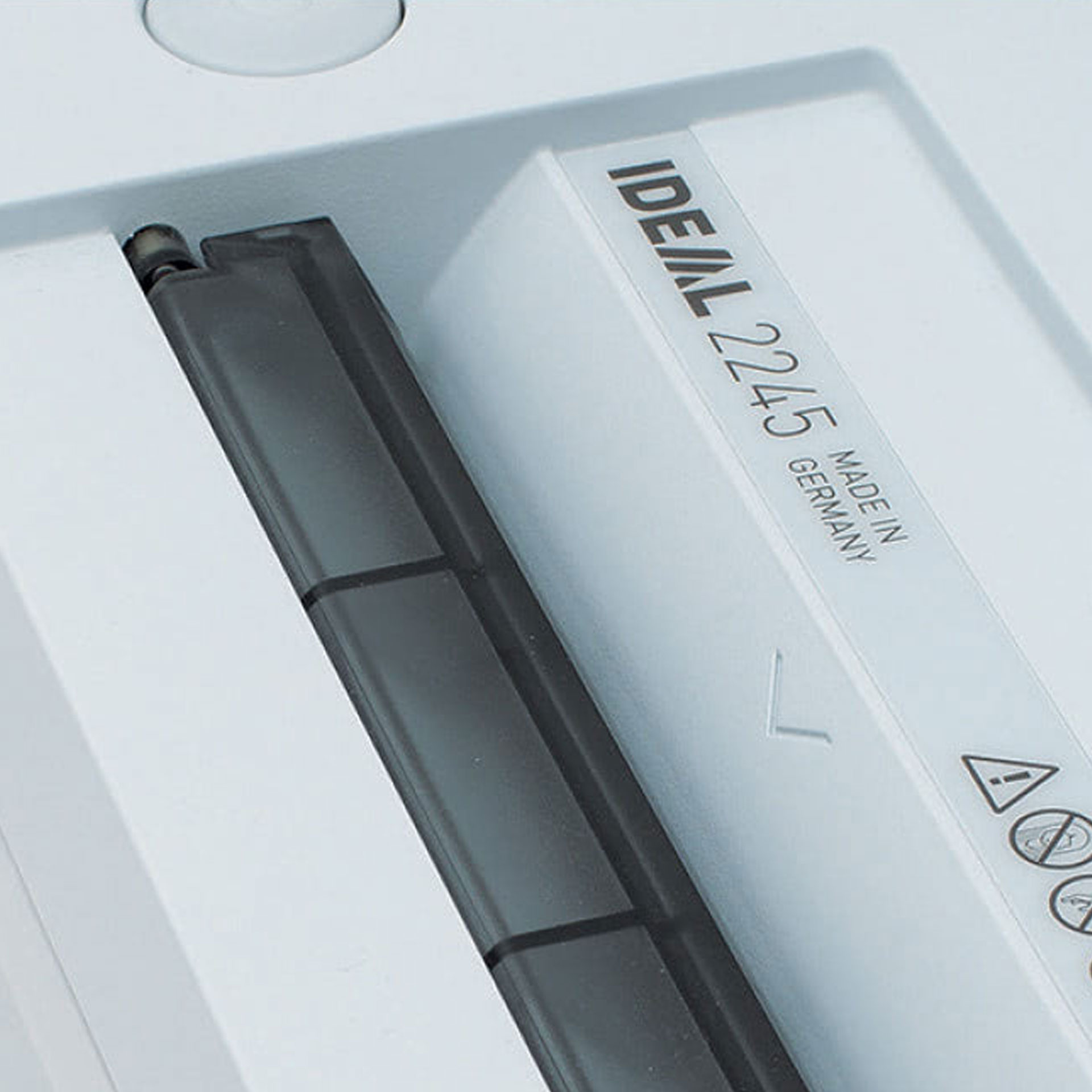 ideal 2245 aktenvernichter-sicherheitsklappe ideal 2245 aktenvernichter, draufsicht auf die sicherheitsklappe