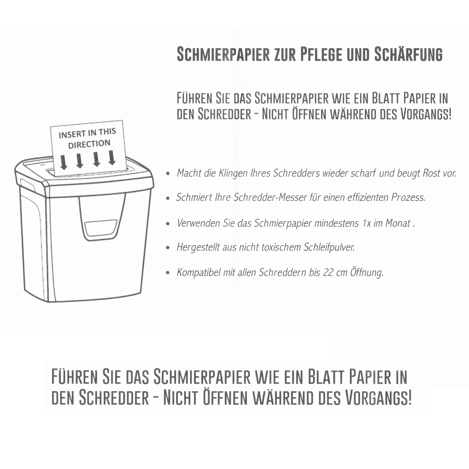 LMG Ölpapier für Aktenvernichter | 12 Blatt