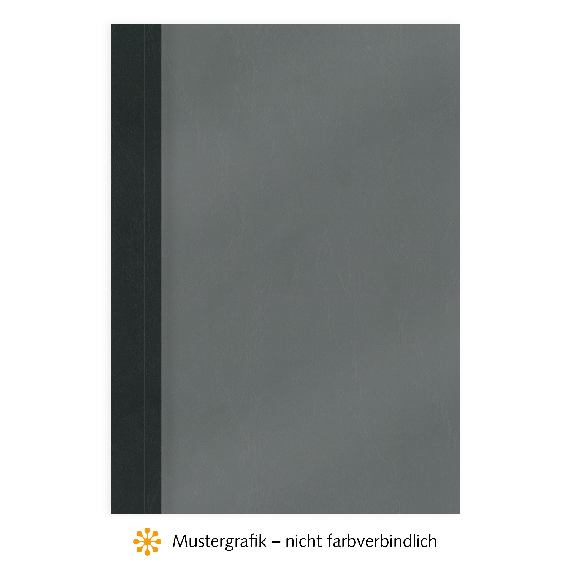 Ösenmappen DUO Cover, Vorderseite Folie MATT transparent, Rückseite Karton Leder, Schwarz, 6 mm, 51 bis 60 Blatt