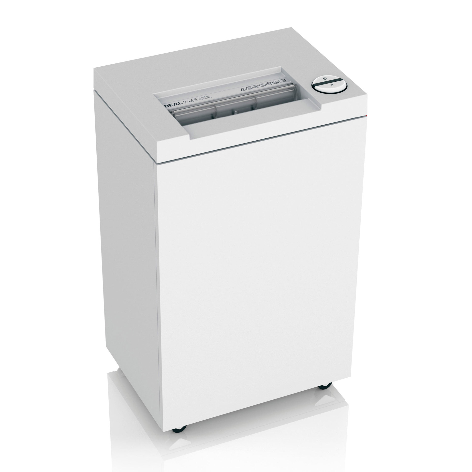 ideal 2445 cc aktenvernichter auf rollen-linke vorder-und seitenansicht ideal 2445 cc aktenvernichter auf rollen, linke vorder-und seitenansicht