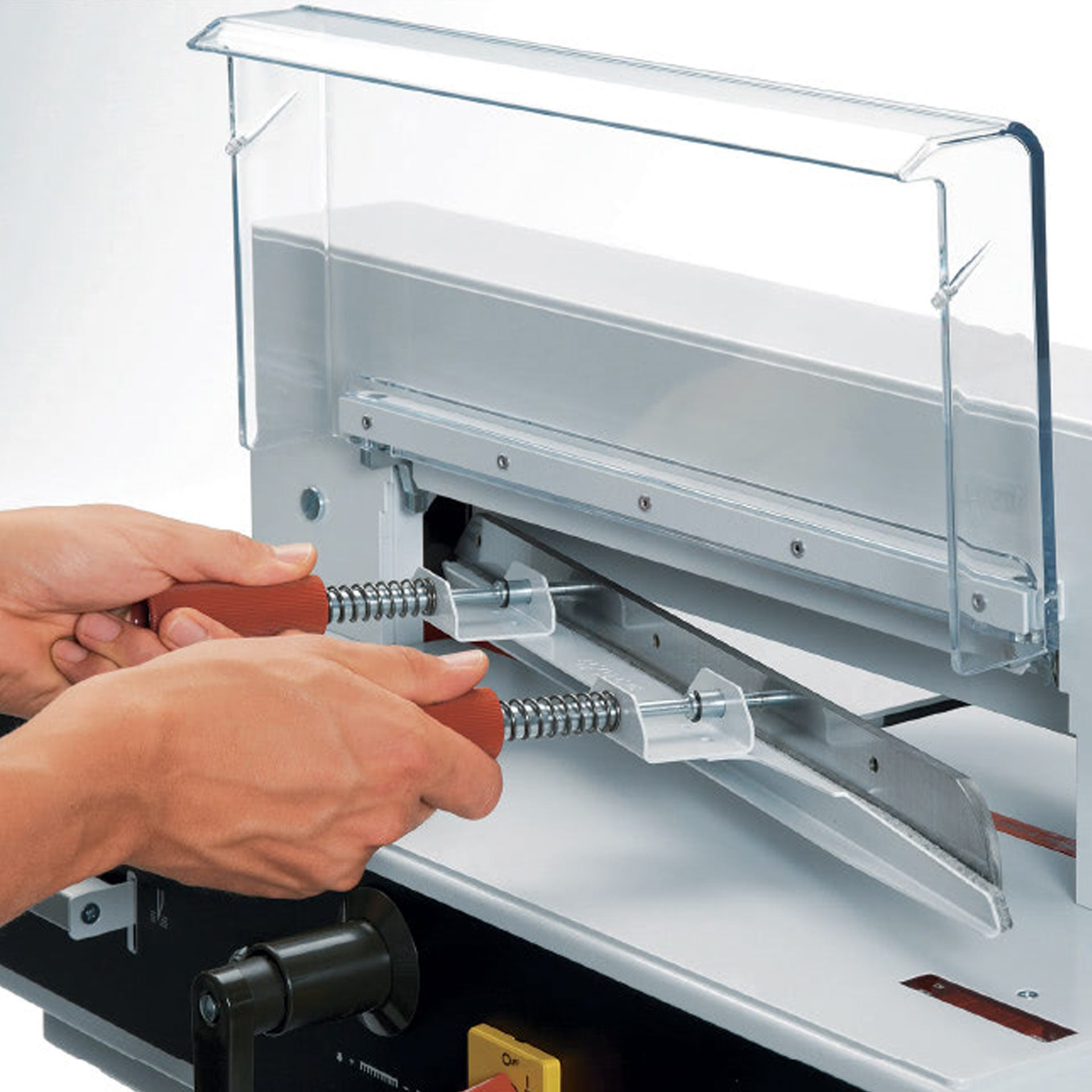 ideal 4350 stapelschneider-darstellung sicherer messerwechsel ideal 4350 stapelschneider, darstellung vom sicheren messerwechsel