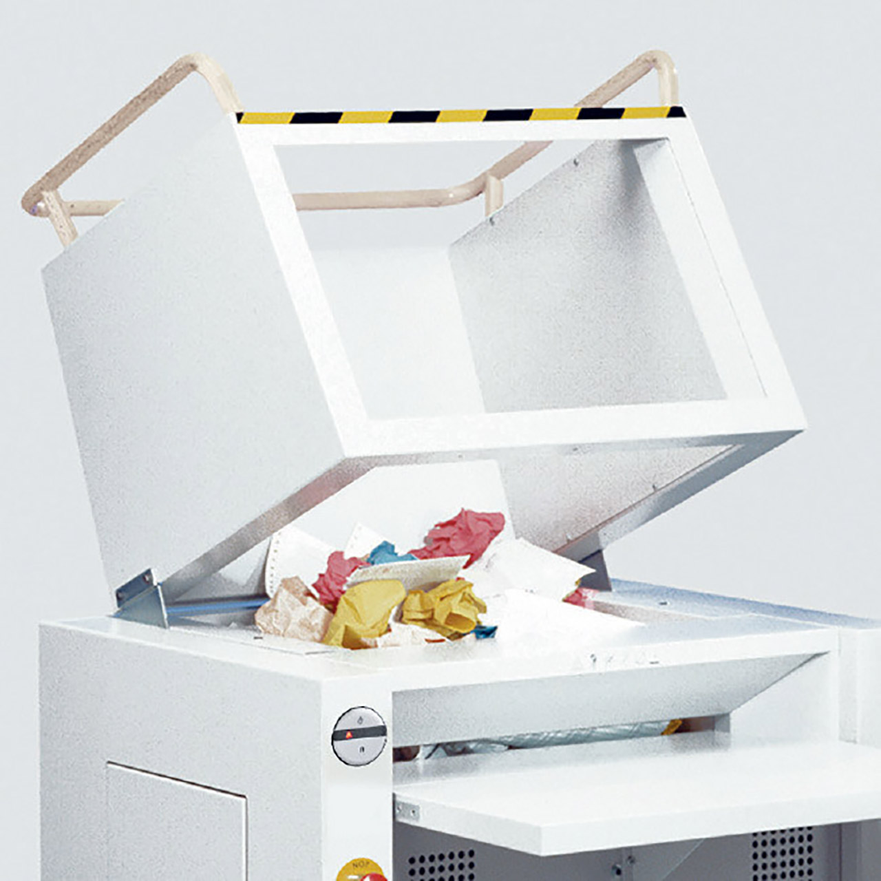 Ideal 4606 - Papierzuführung Ideal 4606 - Papierzuführung oberhalb des Aktenvernichters