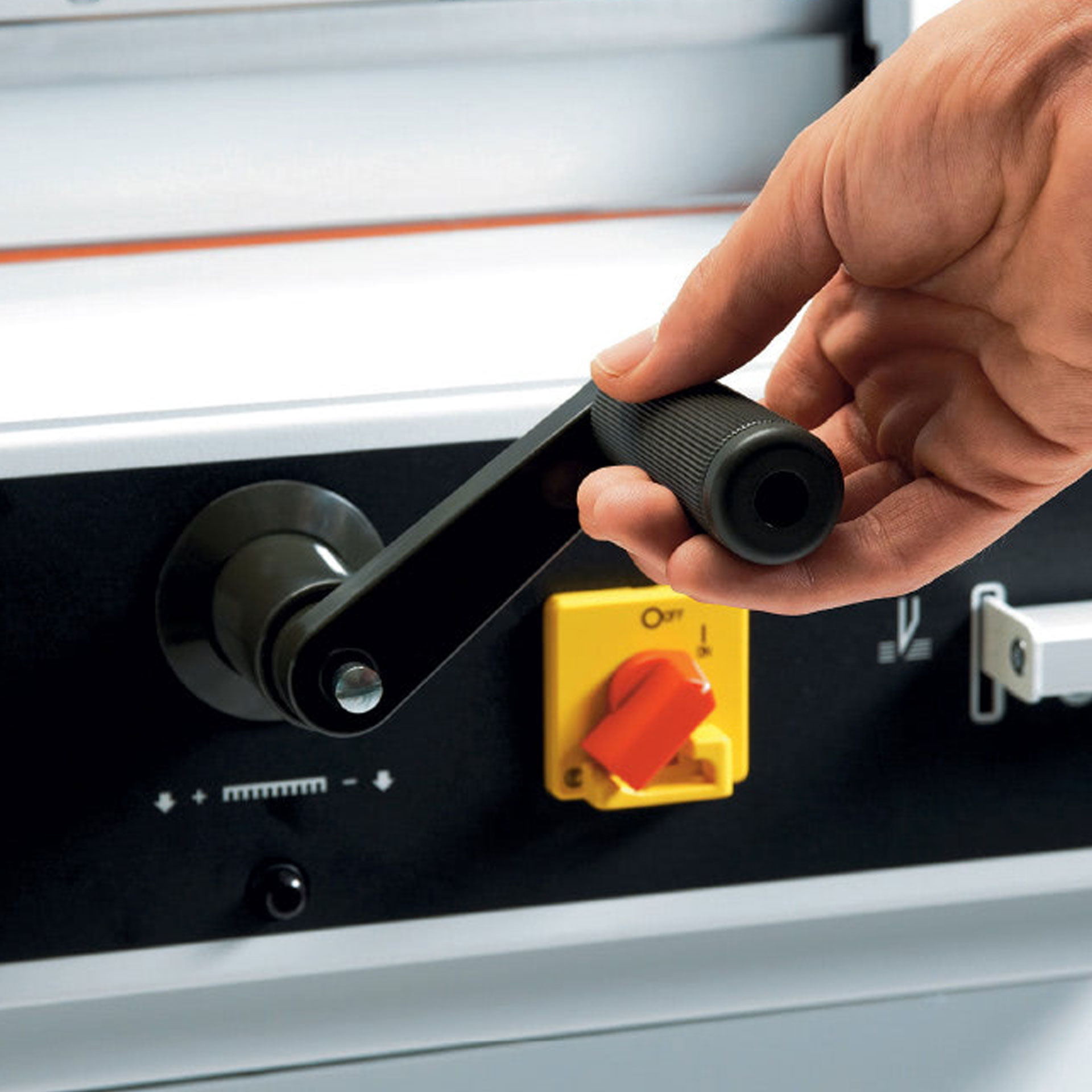 ideal 4350 stapelschneider-bedienung der handkurbel ideal 4350 stapelschneider, bedienung der handkurbel