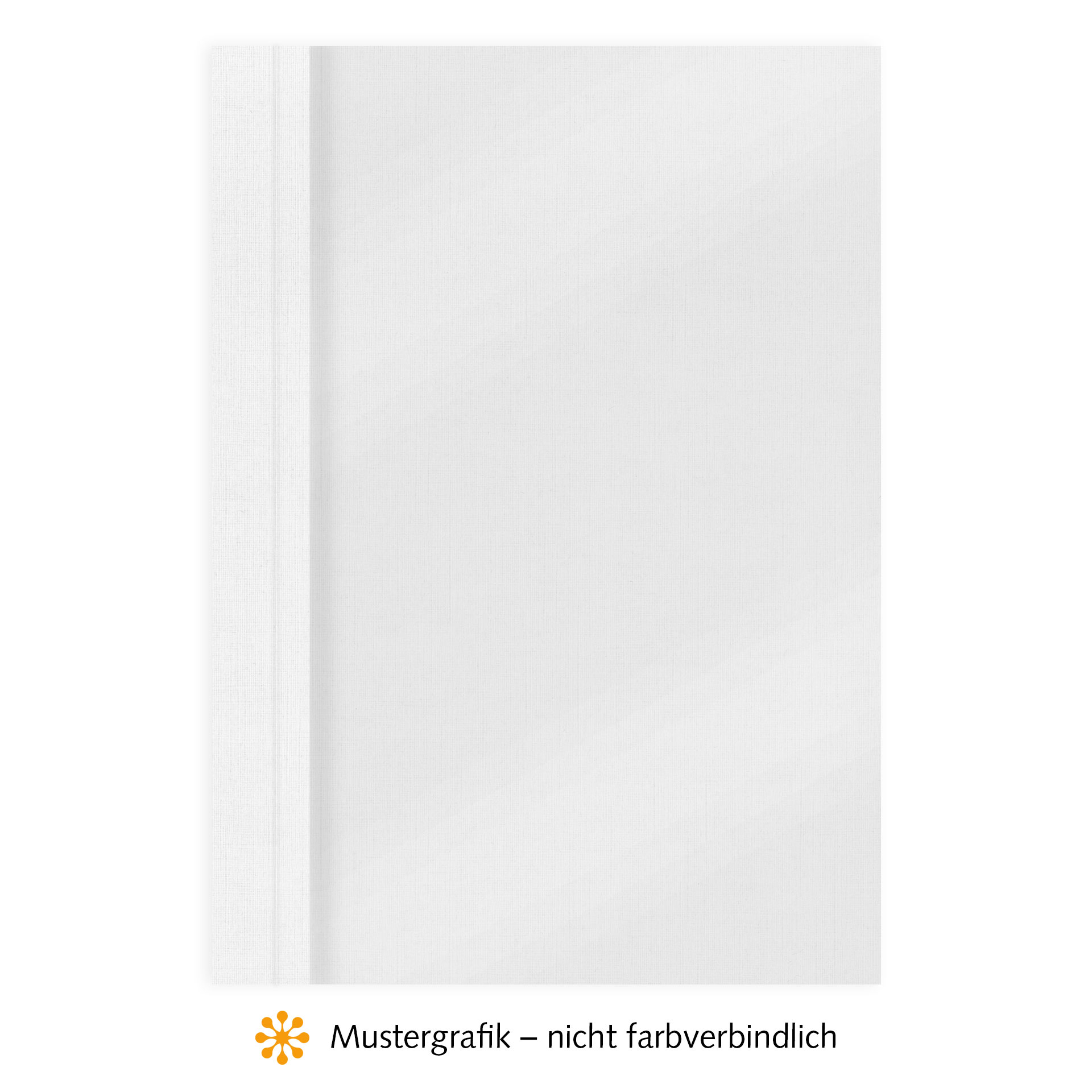 Ösenmappen DUO Cover, Vorderseite Folie MATT transparent, Rückseite Karton Leinen, Weiß, 2 mm, 11 bis 20 Blatt