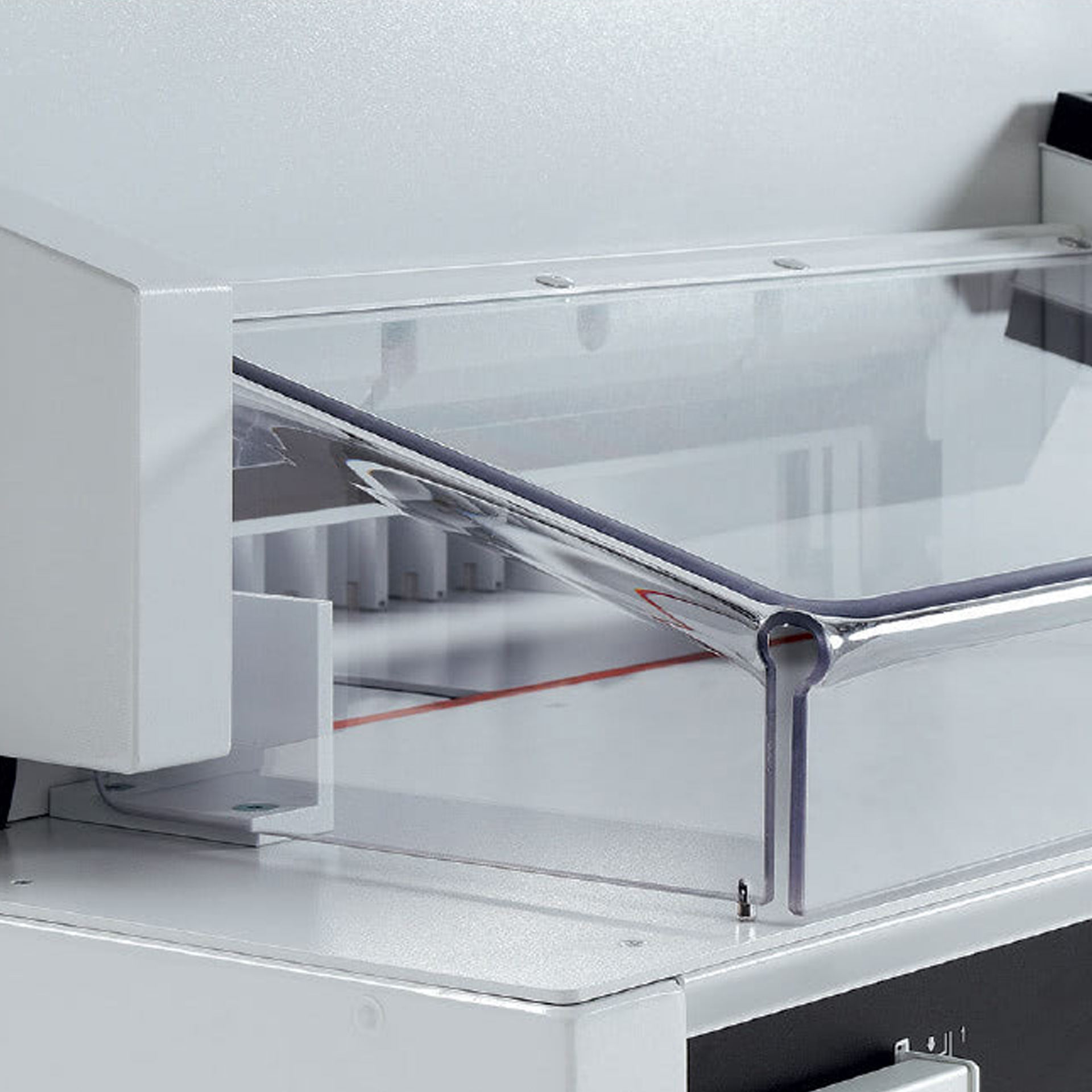 ideal stapelschneider-linke ansicht-sicherheitsvorrichtung mit lichtschranke ideal stapelschneider, linke ansicht der sicherheitsvorrichtung mit lichtschranke