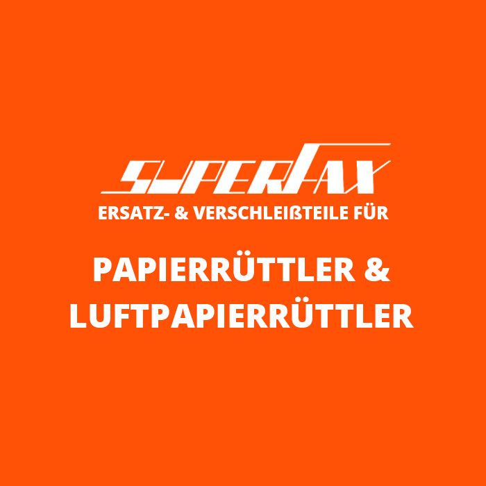 Ersatz-, Reparatur & Verschleißteile für SUPERFAX Papierrüttler Kategoriebild: Ersatz-, Reparatur & Verschleißteile für SUPERFAX Papierrüttler