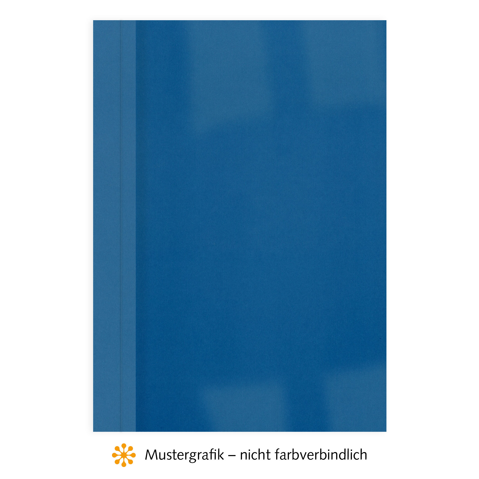 Ösenmappen DUO Cover, Vorderseite Folie KLAR transparent, Rückseite Karton Leinen, Enzianblau / Kobaltblau, 1 mm, 1 bis 10 Blatt