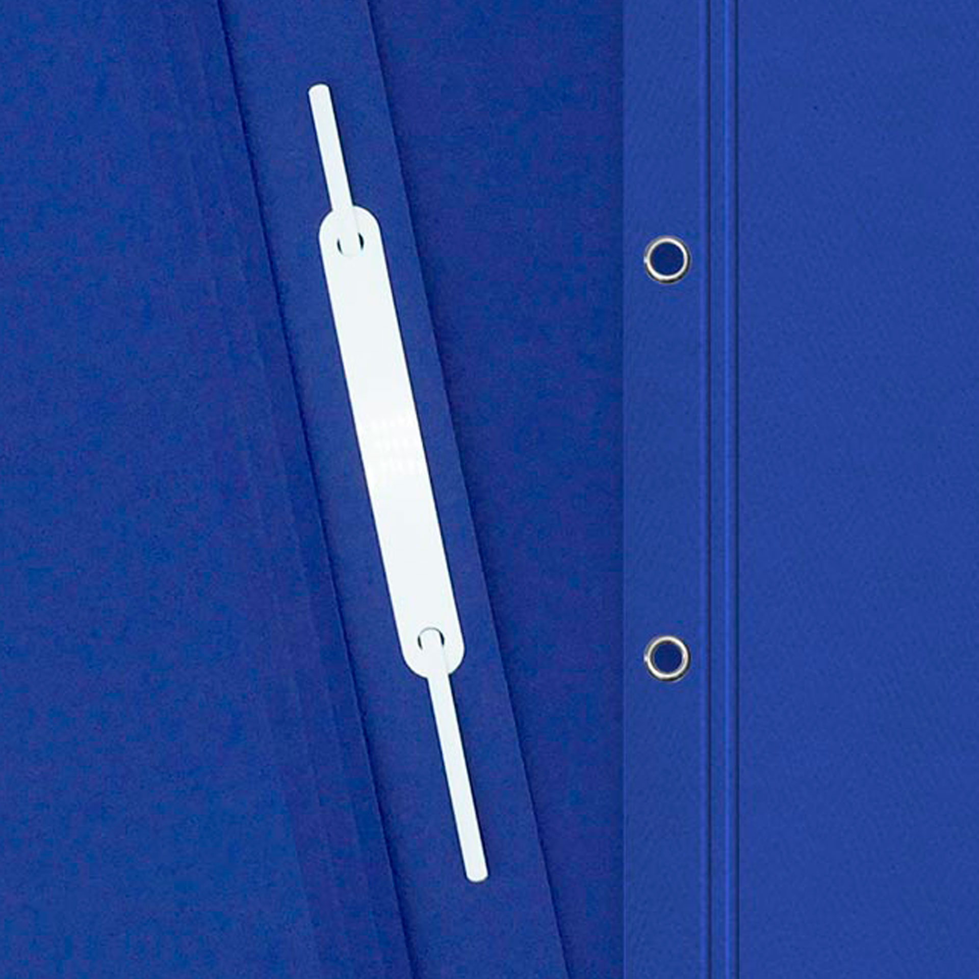 weiße Abheftmechanik in blauer Vollkartonmappe (A4 Querformat Mappe) Detailansicht von weiße Abheftmechanik in blauer Vollkartonmappe (A4 Querformat Mappe)