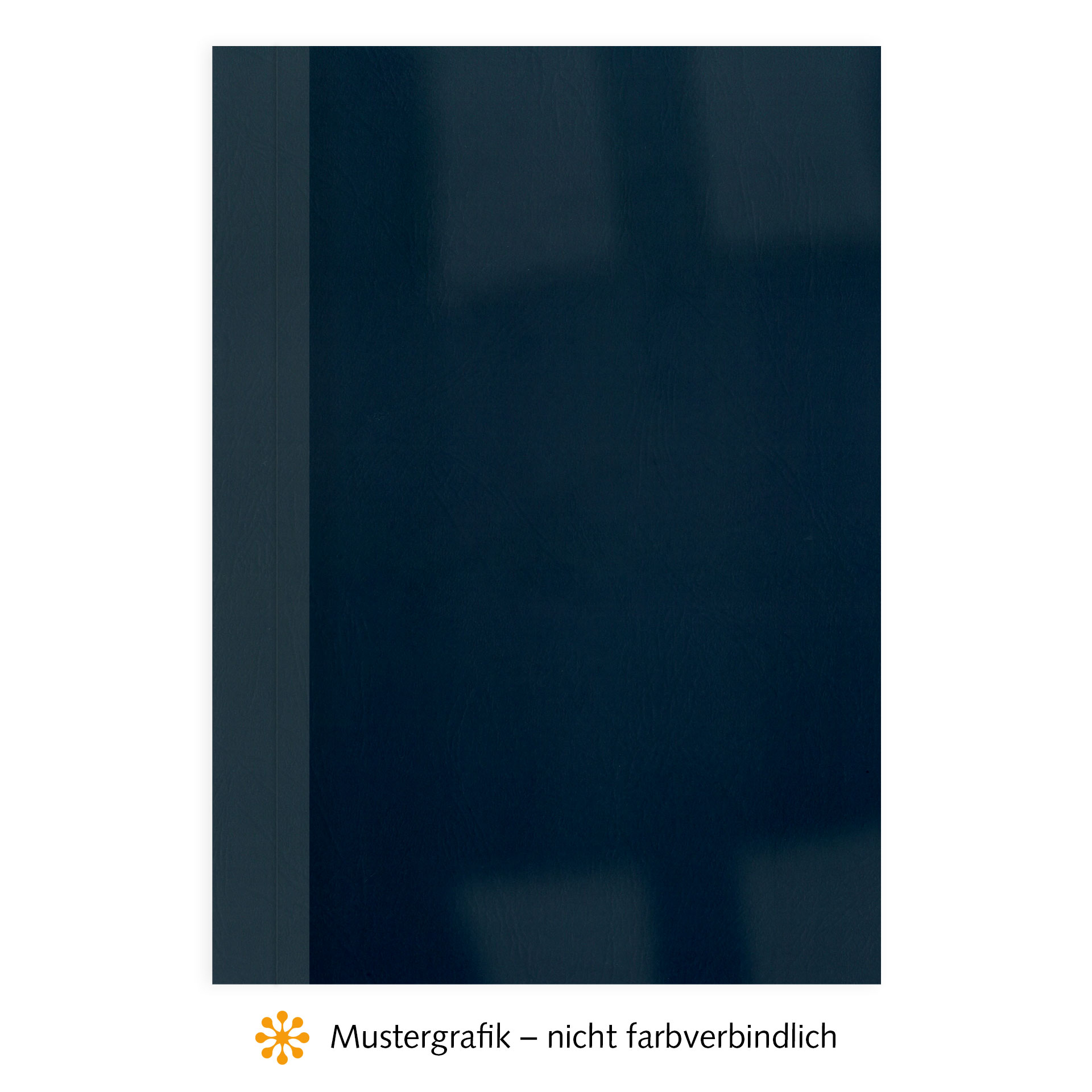 Ösenmappen DUO Cover, Vorderseite Folie KLAR transparent, Rückseite Karton Leder, Nachtblau, 1 mm, 1 bis 10 Blatt