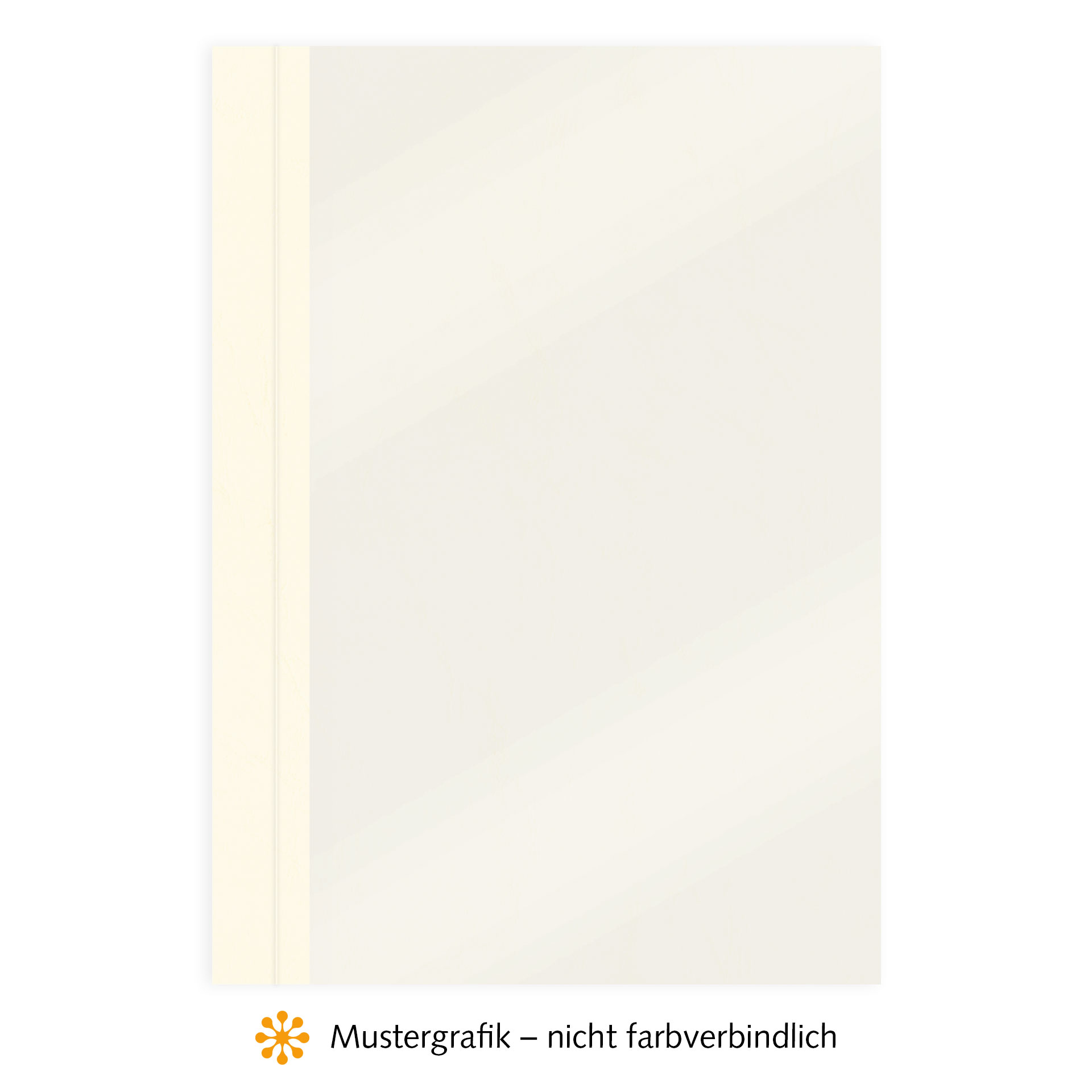 Ösenmappen DUO Cover, Vorderseite Folie MATT transparent, Rückseite Karton Leder, Creme / Perlweiß, 6 mm, 51 bis 60 Blatt