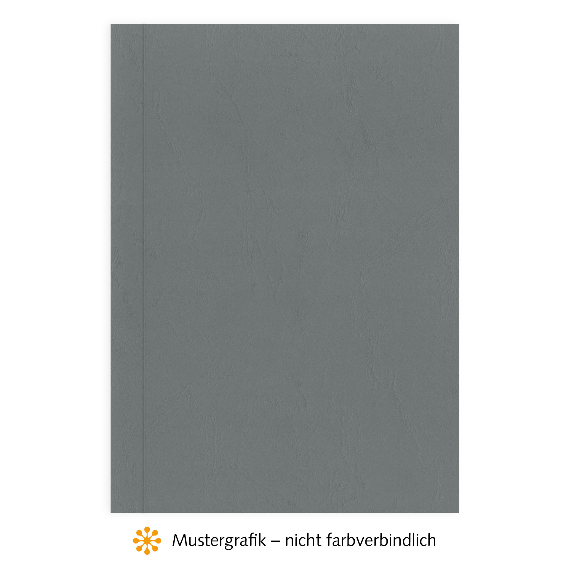 Ösenmappen DUO Cover, mit BEIDSEITIG Karton, Leder, Dunkelgrau / Anthrazit, 5 mm, 41 bis 50 Blatt