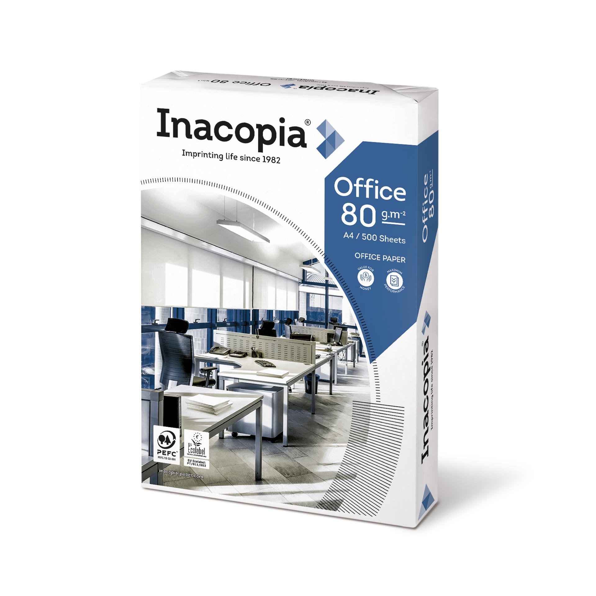 Inacopia Office Druckerpapier, Kopierpapier, Druckpapier, Papier für Kopie & Druck (DIN A4, Palette, 100.000 Blatt)