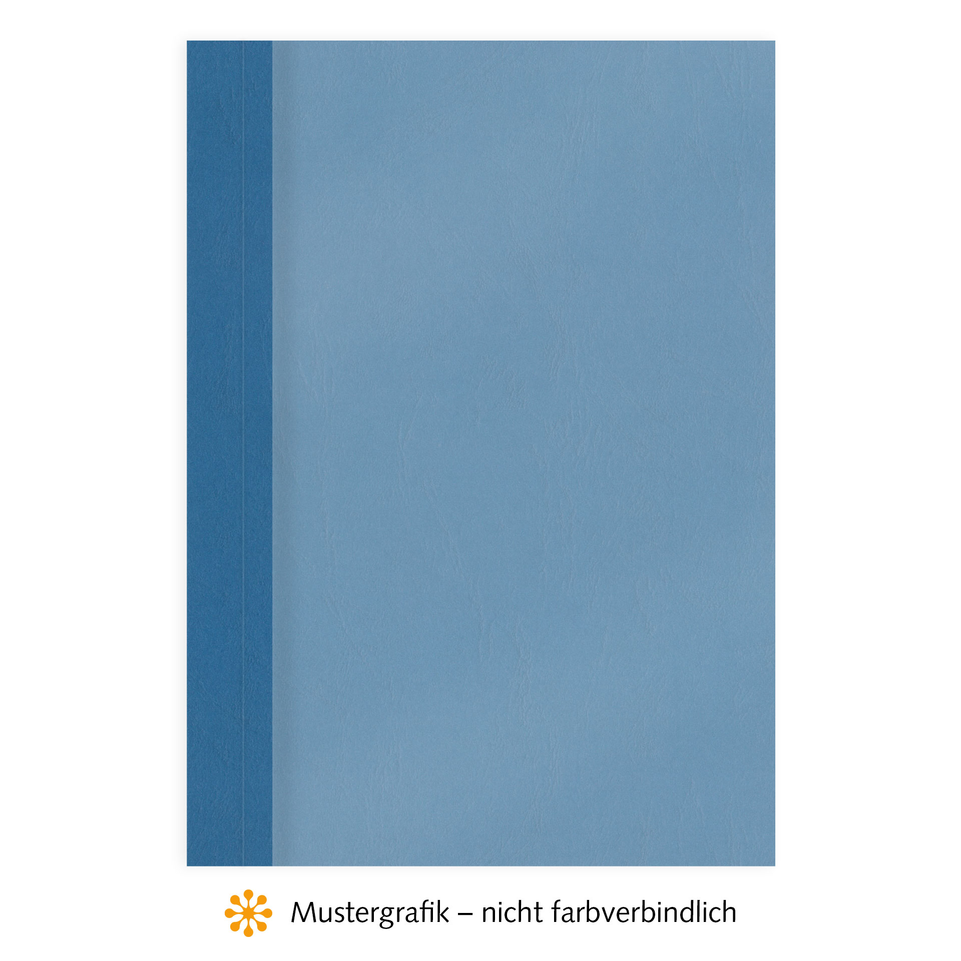 Ösenmappen DUO Cover, Vorderseite Folie MATT transparent, Rückseite Karton Leder, Enzianblau / Kobaltblau, 5 mm, 41 bis 50 Blatt
