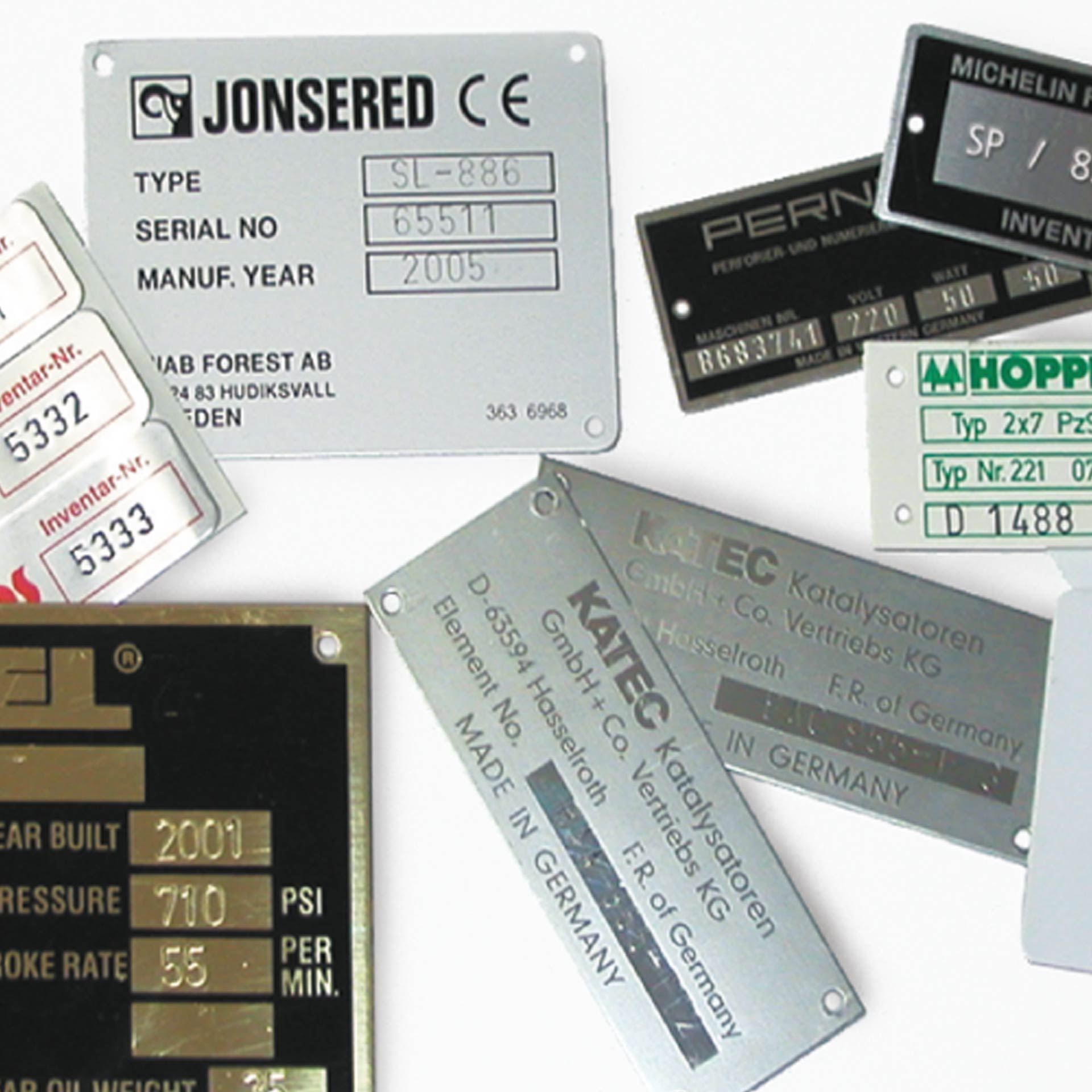 PERNUMA METALLPRINT SP II Metallprägemaschine Beispiel Beispielbild für PERNUMA METALLPRINT SP II Metallprägemaschine