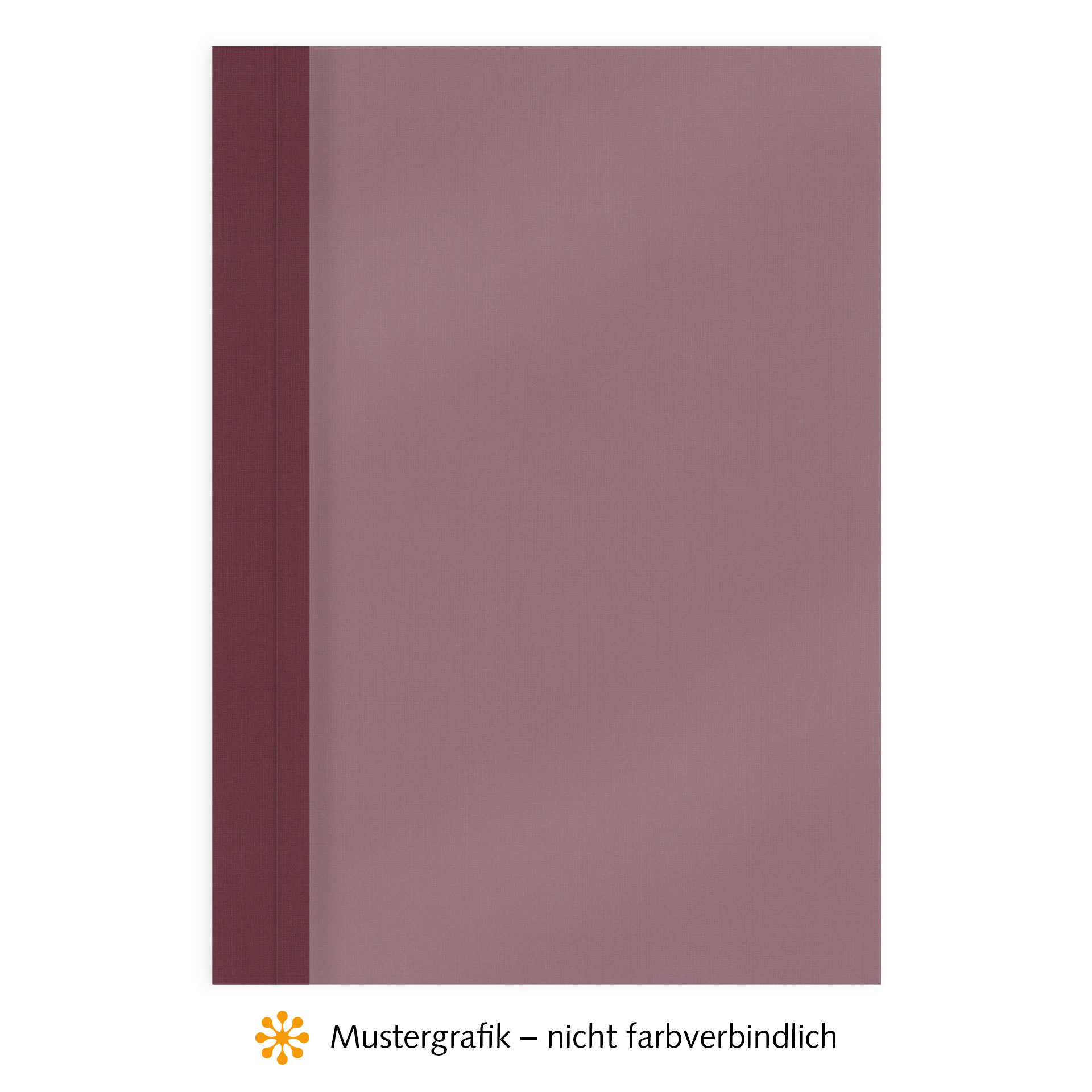 Ösenmappen DUO Cover, Vorderseite Folie MATT transparent, Rückseite Karton Leinen, Bordeaux, 3 mm, 21 bis 30 Blatt