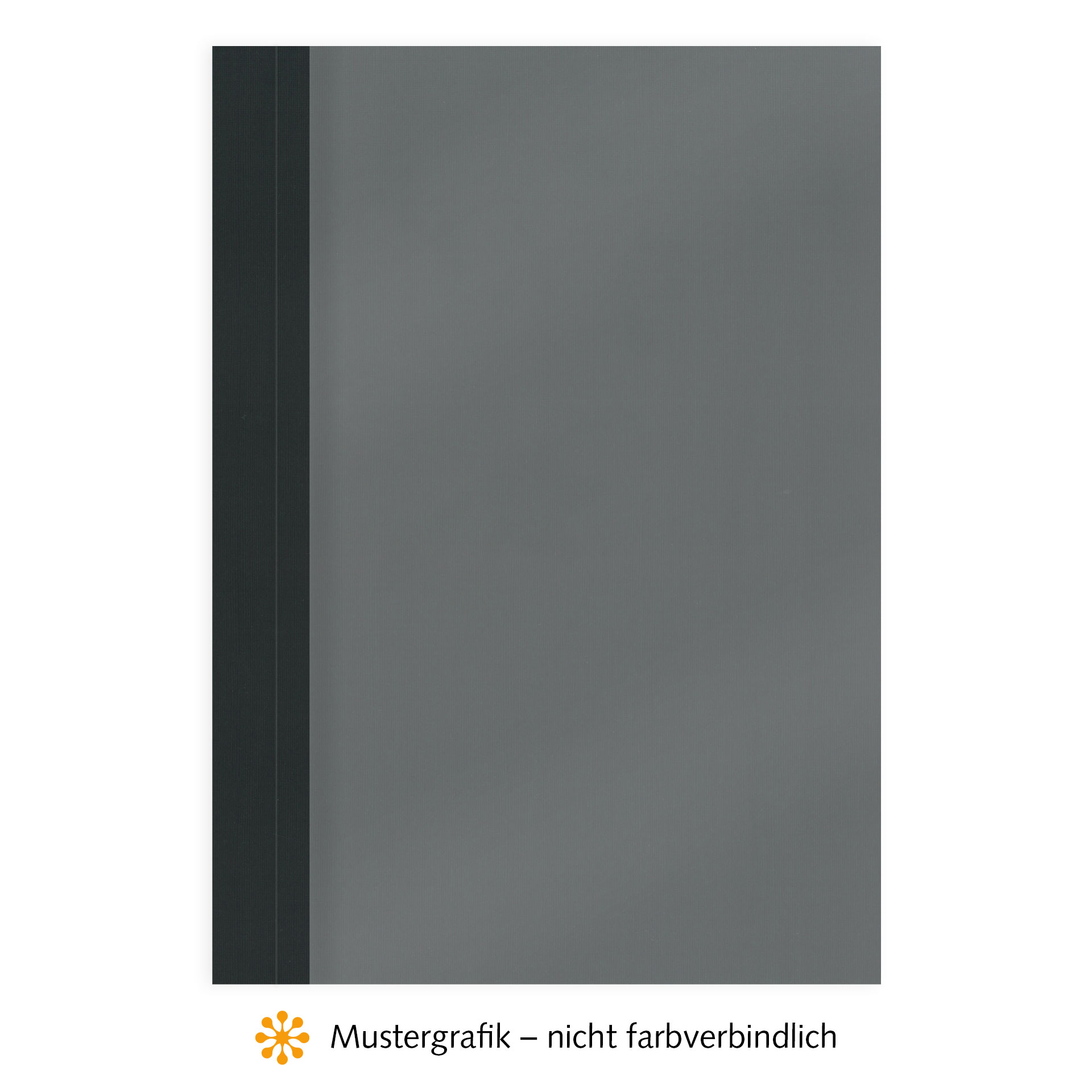 Ösenmappen DUO Cover, Vorderseite Folie MATT transparent, Rückseite Karton Leinen, Schwarz, 2 mm, 11 bis 20 Blatt