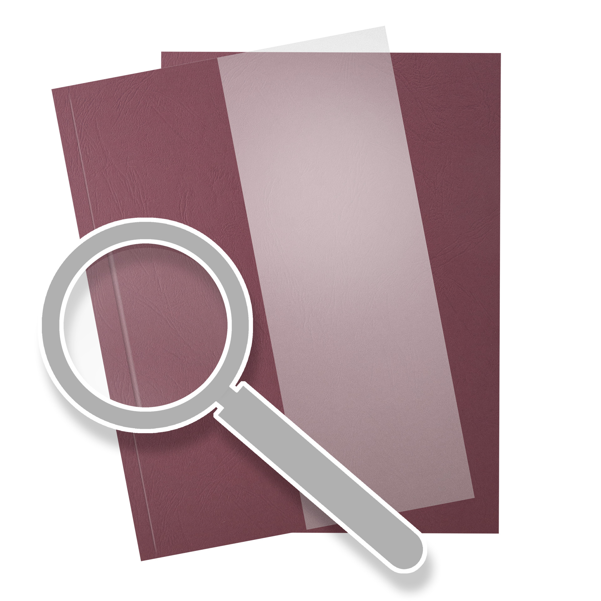 Einbanddeckel | Halb Karton - Halb Folie MATTIERT für SureBind Systeme | Leder - bordeaux, mit Rückendeckel, Rillung: 10mm Einbanddeckel | Halb Karton - Halb Folie MATTIERT für SureBind Systeme | Leder - bordeaux, mit Rückendeckel, Rillung: 10mm