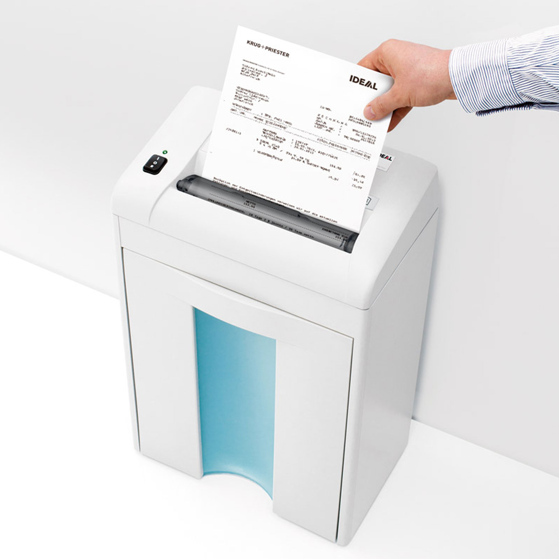 ideal 2270 aktenvernichter, darstellung der dokumentenvernichtung ideal 2270 aktenvernichter, darstellung der dokumentenvernichtung mit einem dokument